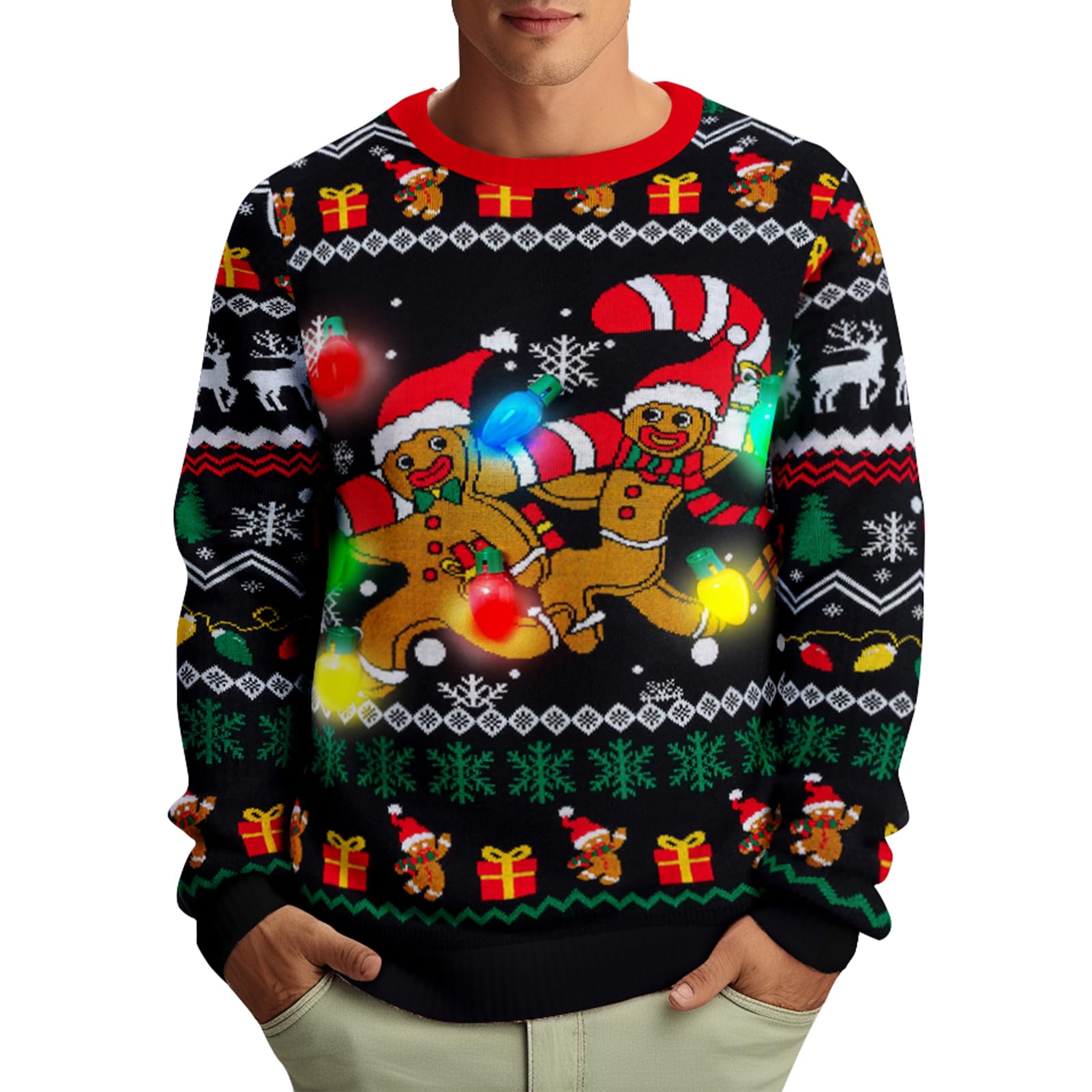 Suéter De Natal Zengents Light Up Xmas Sweatshirt Para Casais