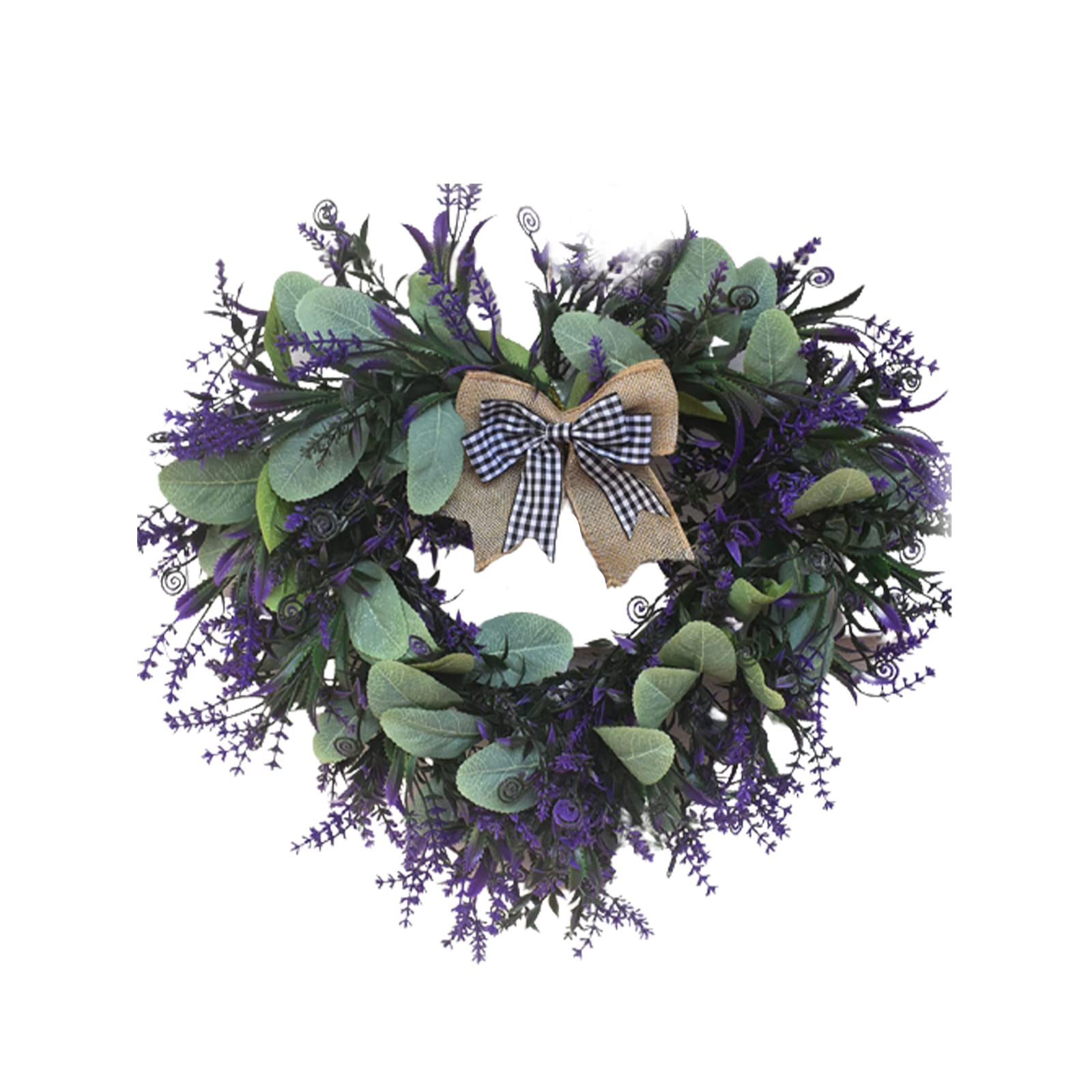 Coroa De Lavanda Artificial Resoye Heart Shape 42cm Para Decoração