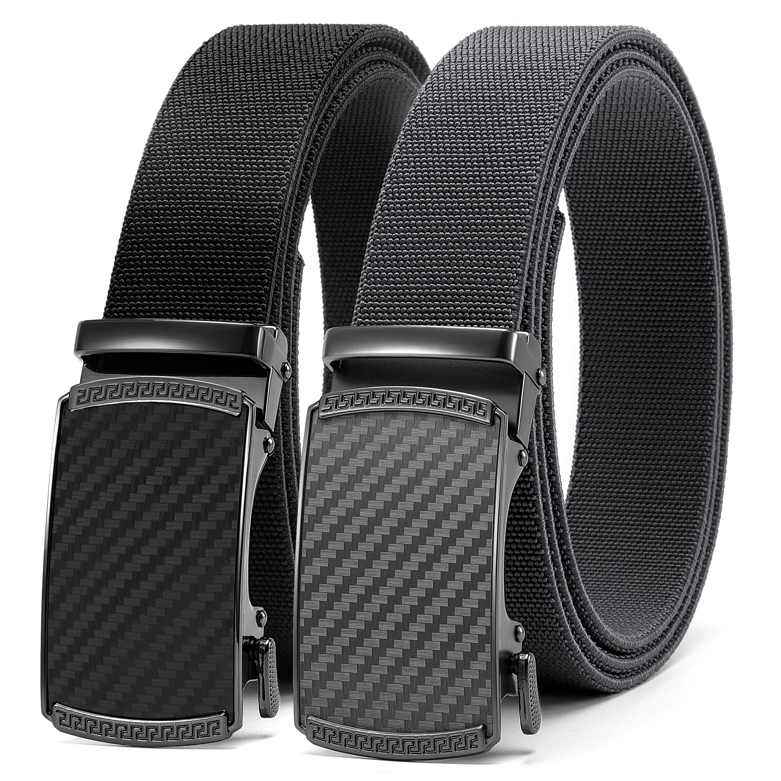 Belt Chaoren Ratchet, Elástico Preto E Cinza Para Homens, Pacote Com 2
