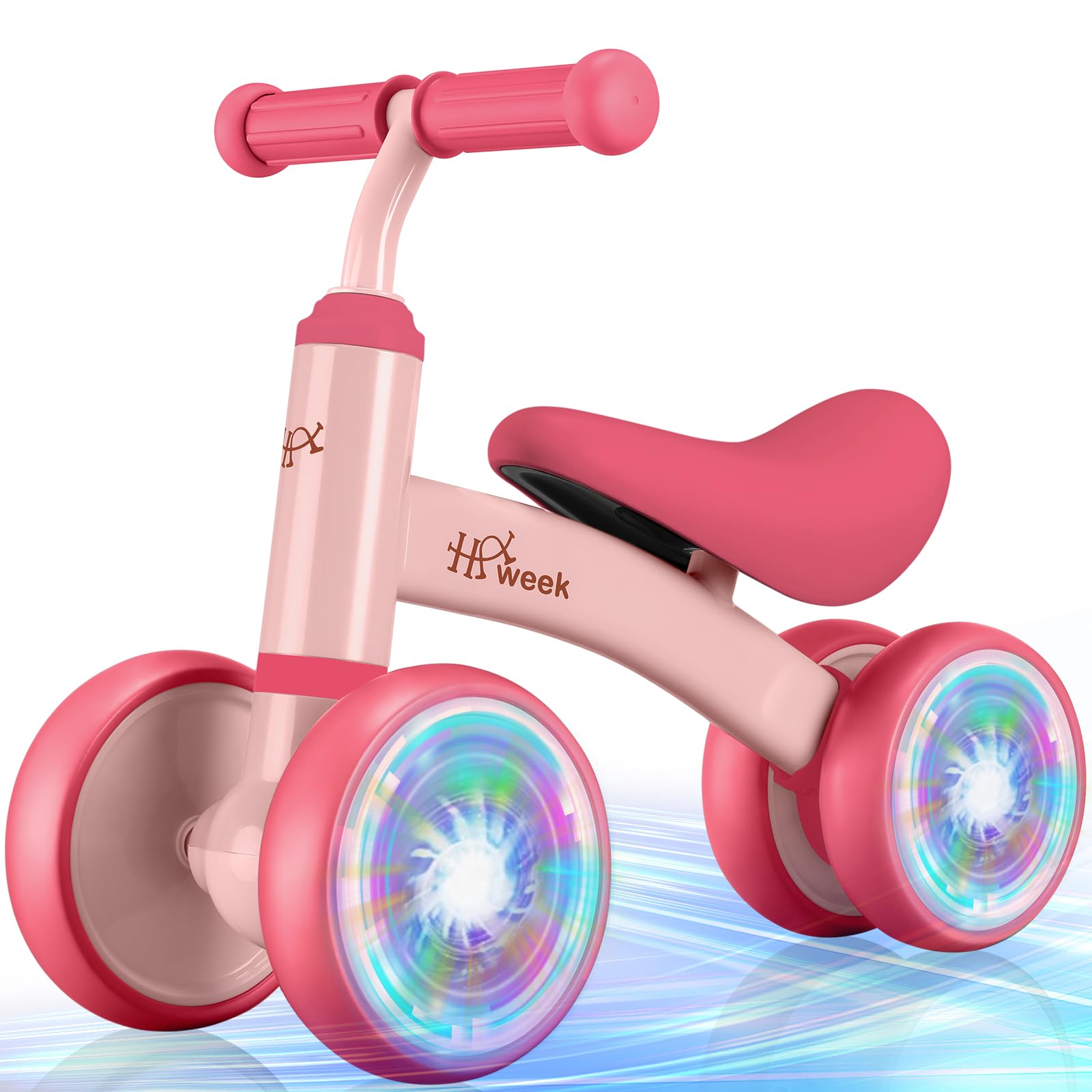Iluminação Colorida Balance Bike Haweek Para Meninas De 1 A 2 Anos