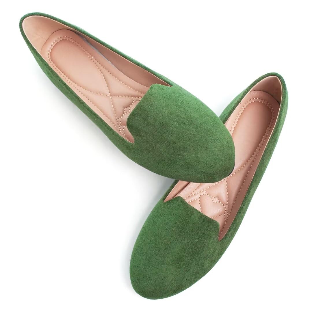 Ballet Flats Tn Tangnest Slduv7 Women Army Green Suede