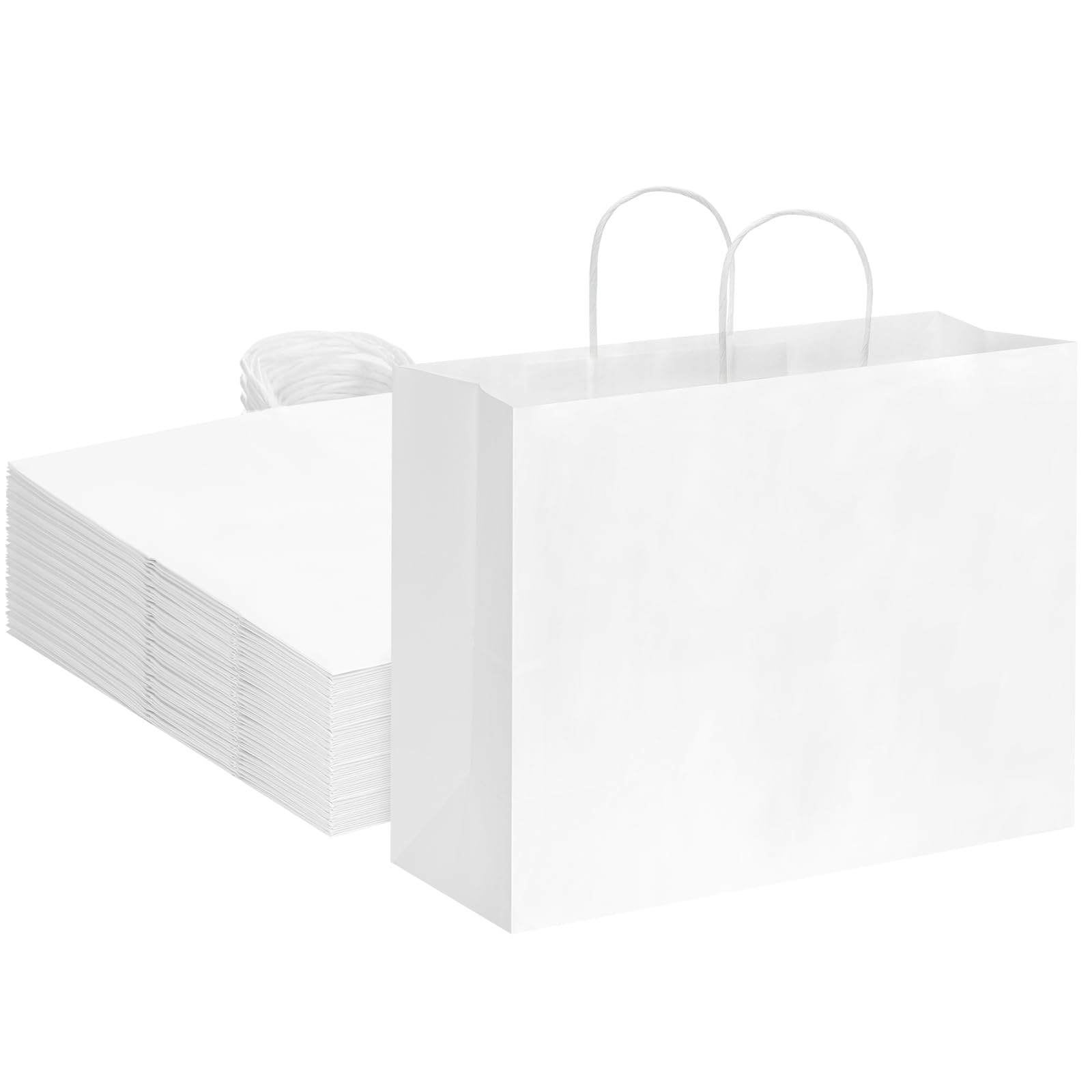 Sacos De Papel Moretoes 60 Unidades 40x15x30cm Com Alças Brancas