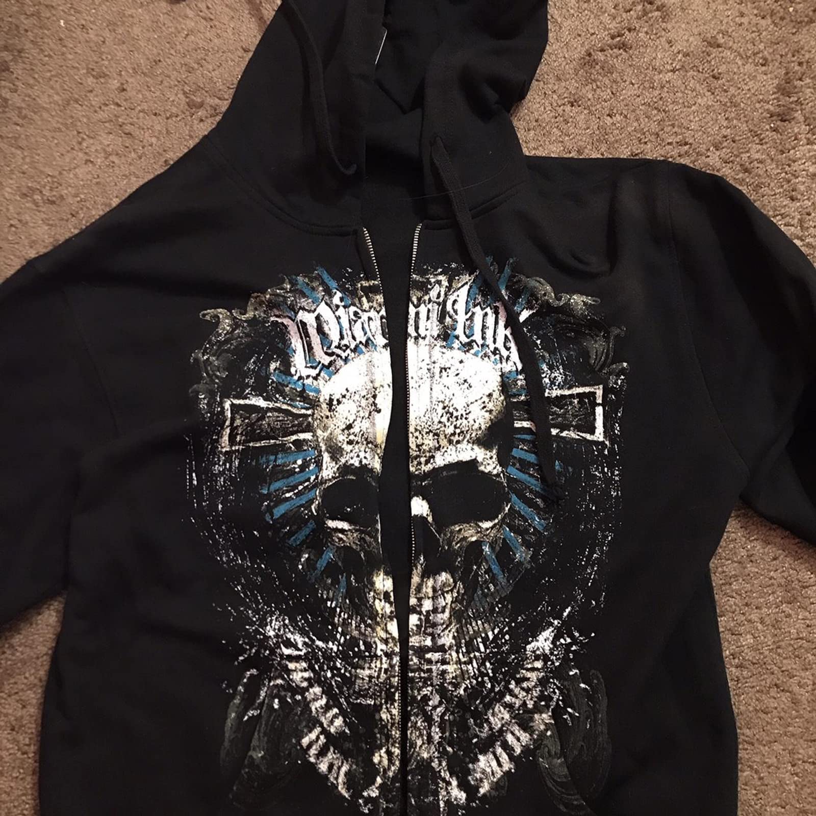 Jaqueta Com Capuz Meiweileya Y2k Grunge Skull Graphic Para