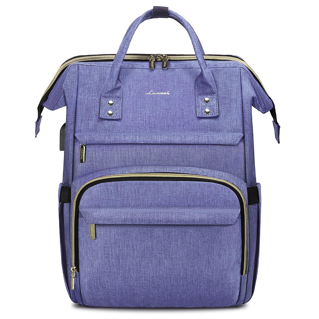 Mochila Para Laptop Lovevook Para Mulheres De 15,6" Impermeável Azul-violeta