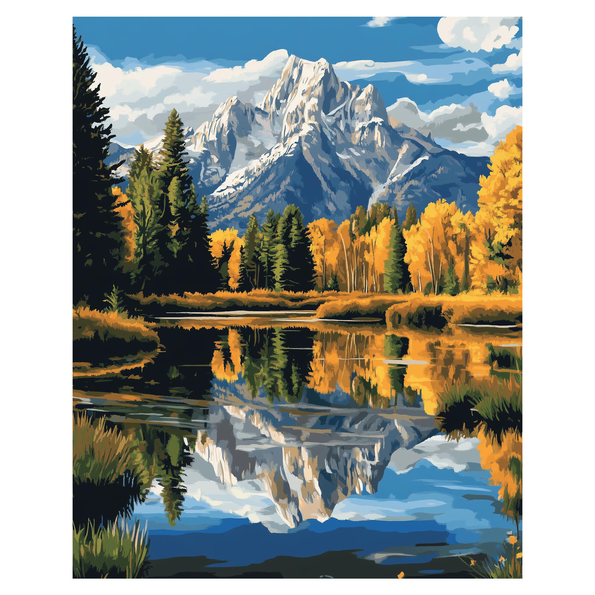 Kit Paint By Numbers Parque Nacional Cawpom Grand Teton
