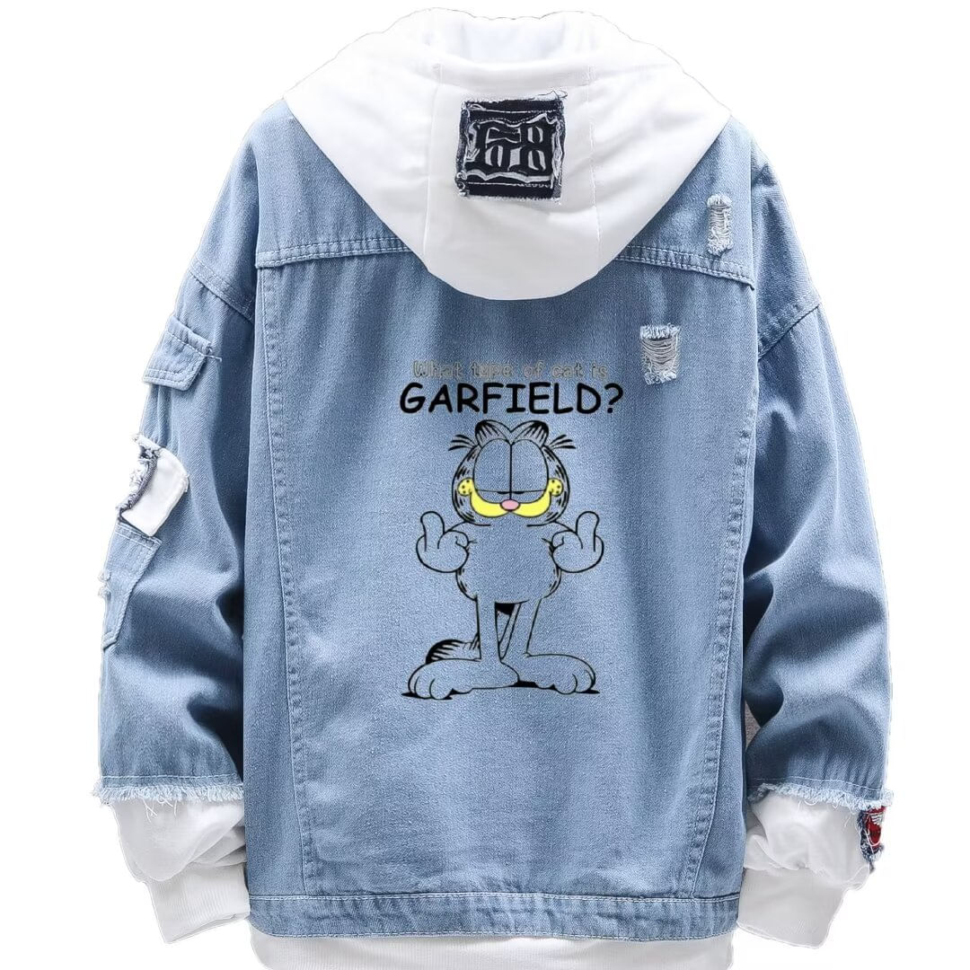 Jaqueta Jeans Creative Design Garfield's Funny Expression