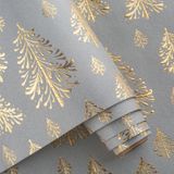 Papel De Embrulho Flyhill Kraft Christmas 3d Em Relevo 17x10m