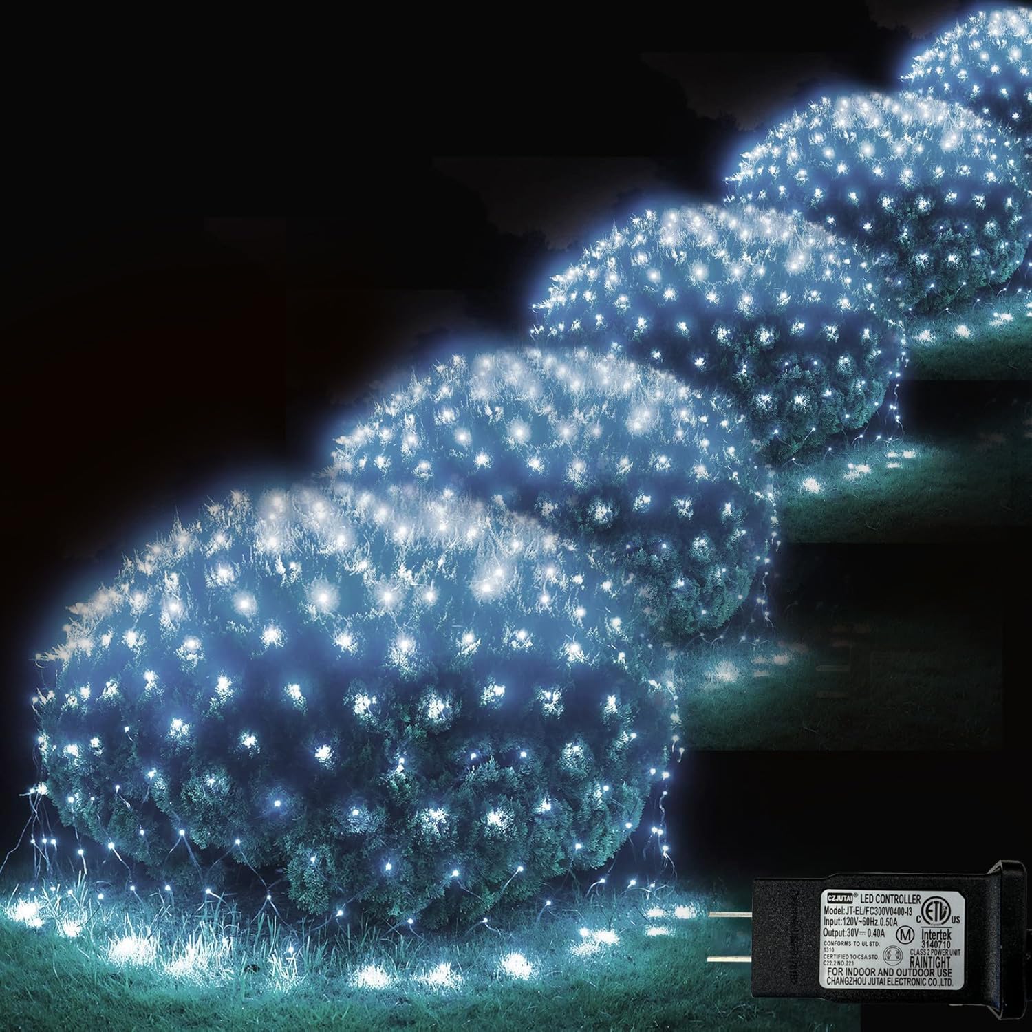 Luzes De Rede De Natal Pooqla 510 Led 8 Modos 8x1,5 M Cool White