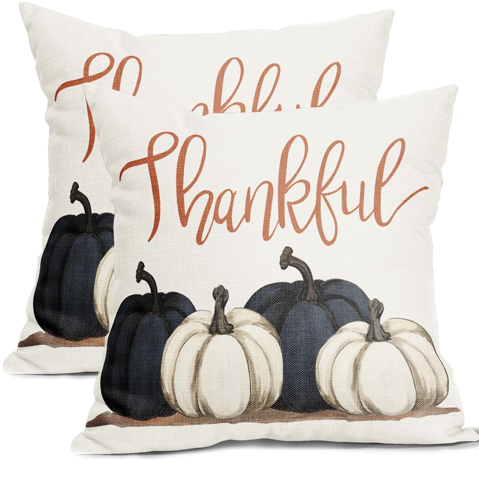 Capas De Travesseiro Kawani Blue White Pumpkins 60x60cm Conjunto De 2