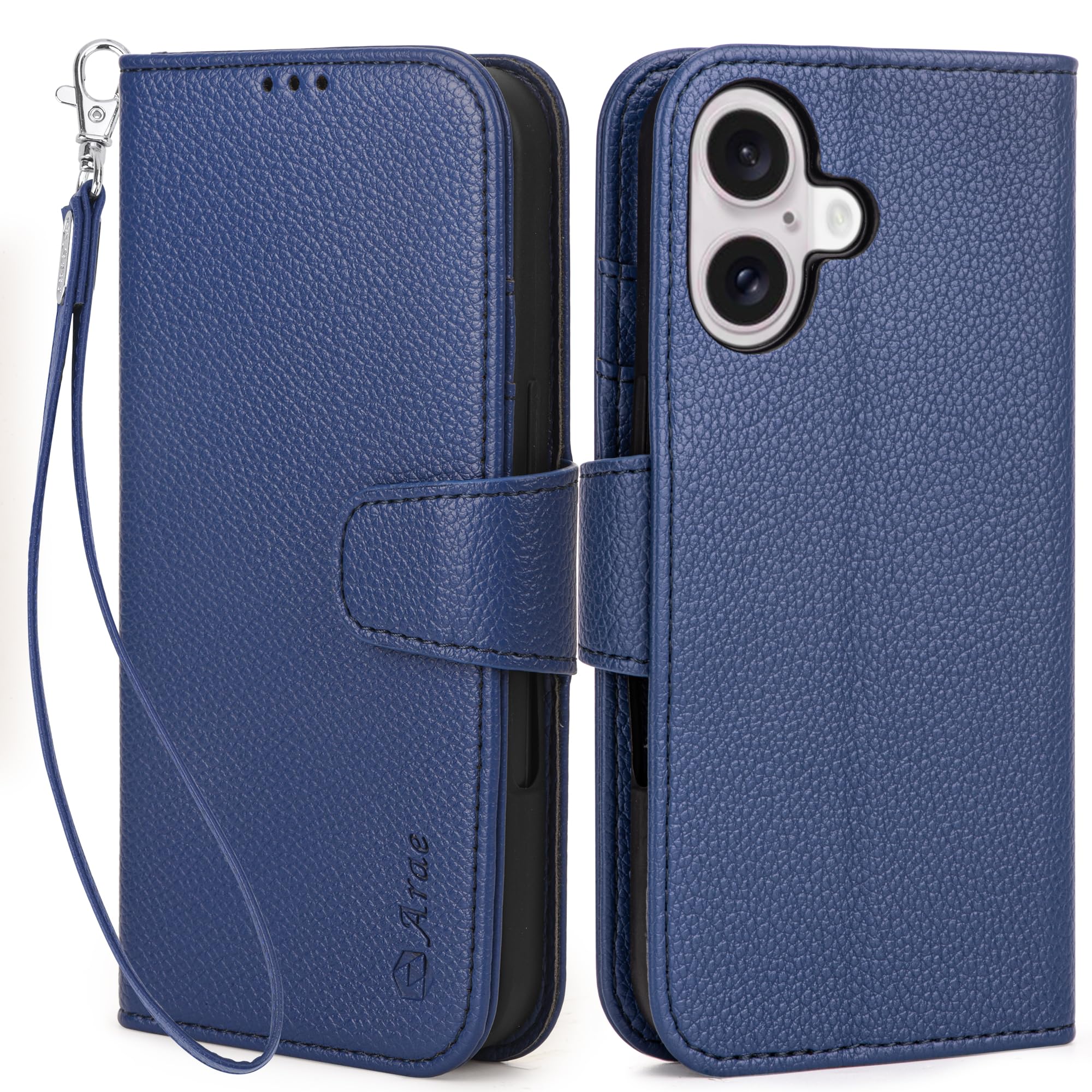 Área De Capa Tipo Carteira Compatível Com Iphone 16 De 6,1 Polegadas Com Suporte De Cartão