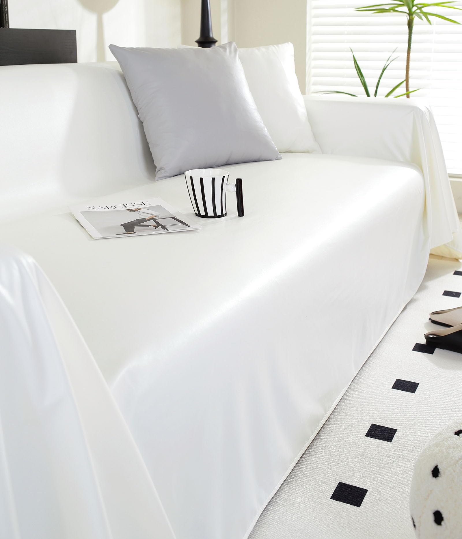 Capa De Sofá Vctops Impermeável Em Couro Sintético Pu Para Seccional