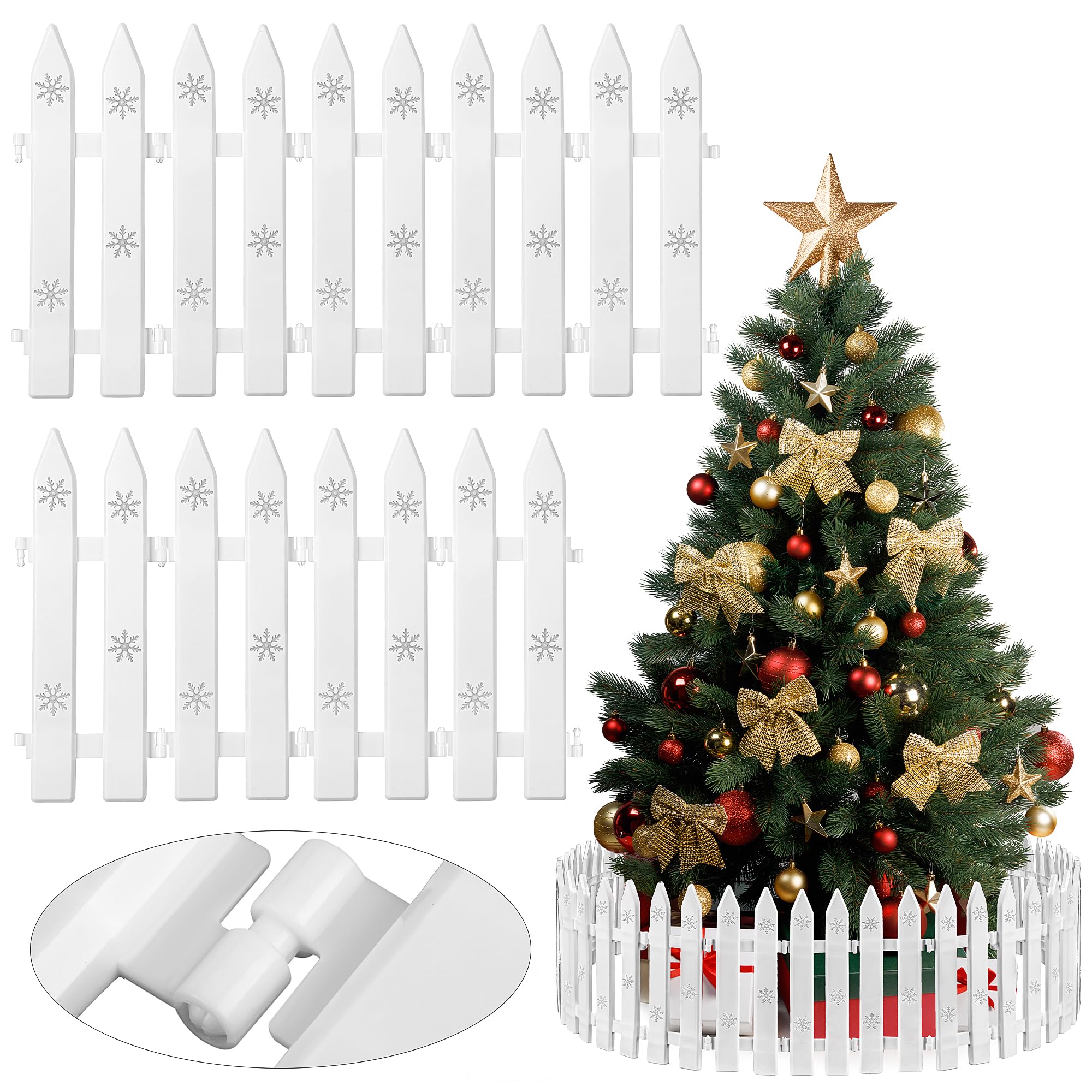 Cercas De Árvore De Natal Aodaer Plastic Piquete 30 Unidades 30 Cm Branco