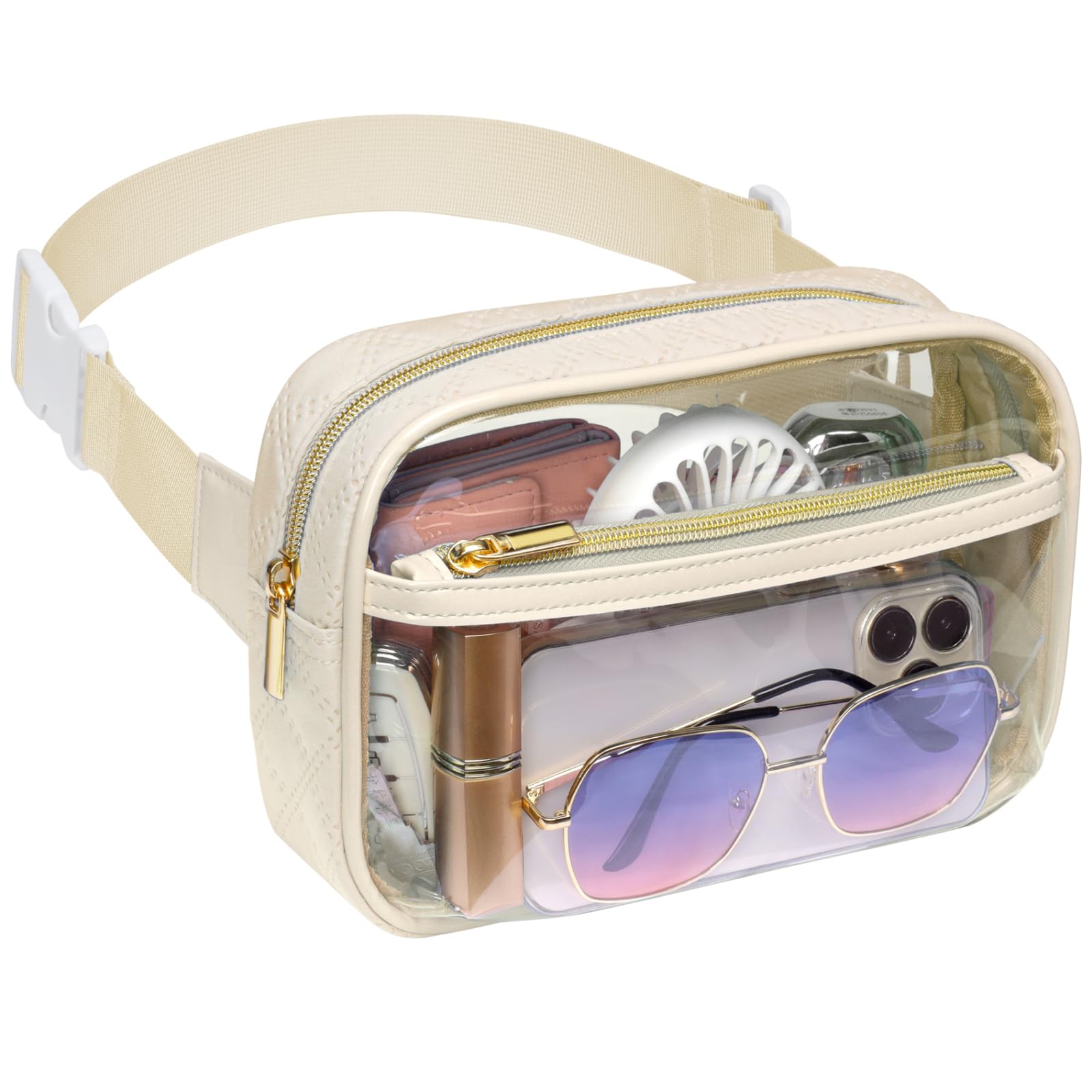 Clear Fanny Pack Packism Para Shows E Esportes Femininos Bege