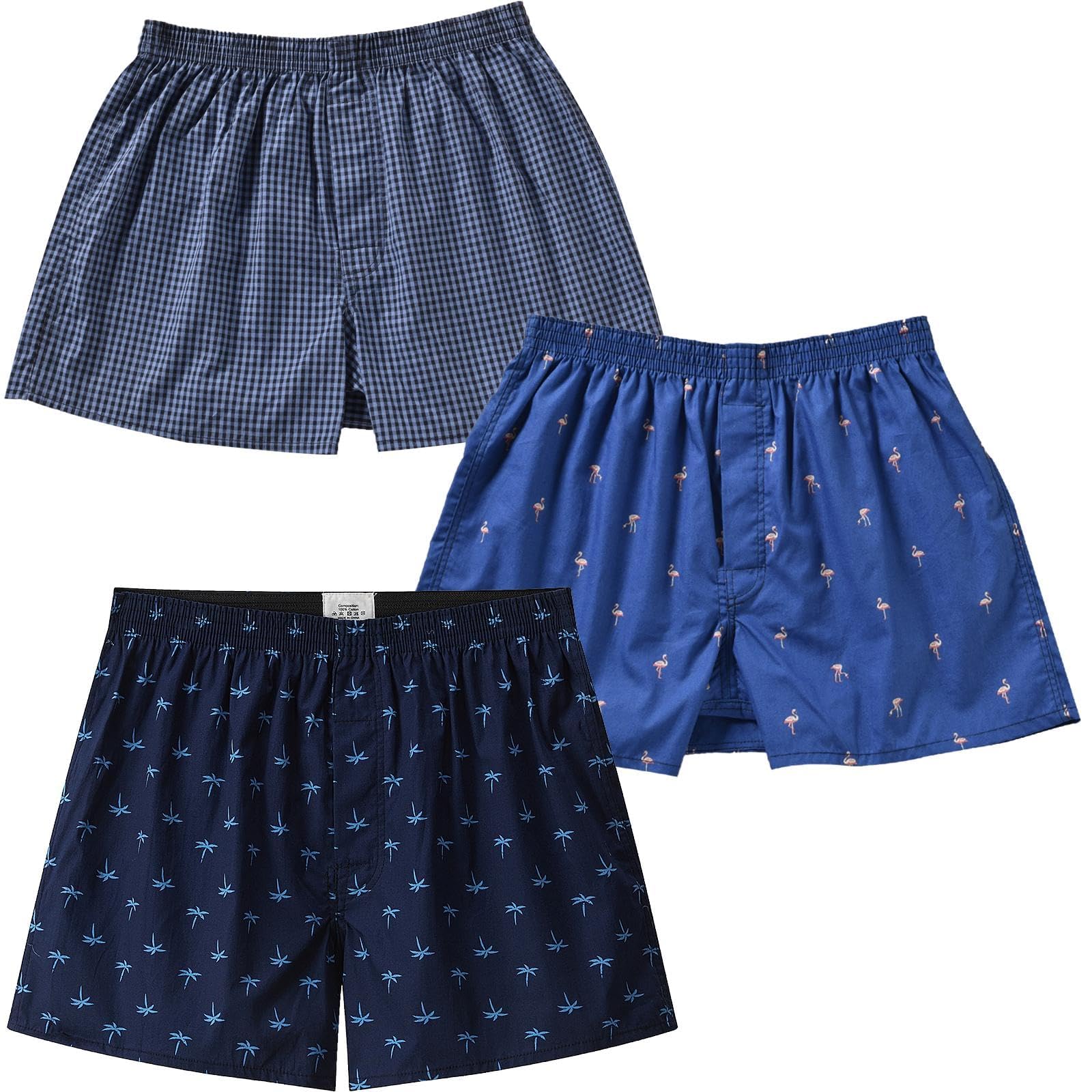 Shorts Boxer Cinvik, Cintura Macia, Folgada, Relaxada, De Algodão Para Homens
