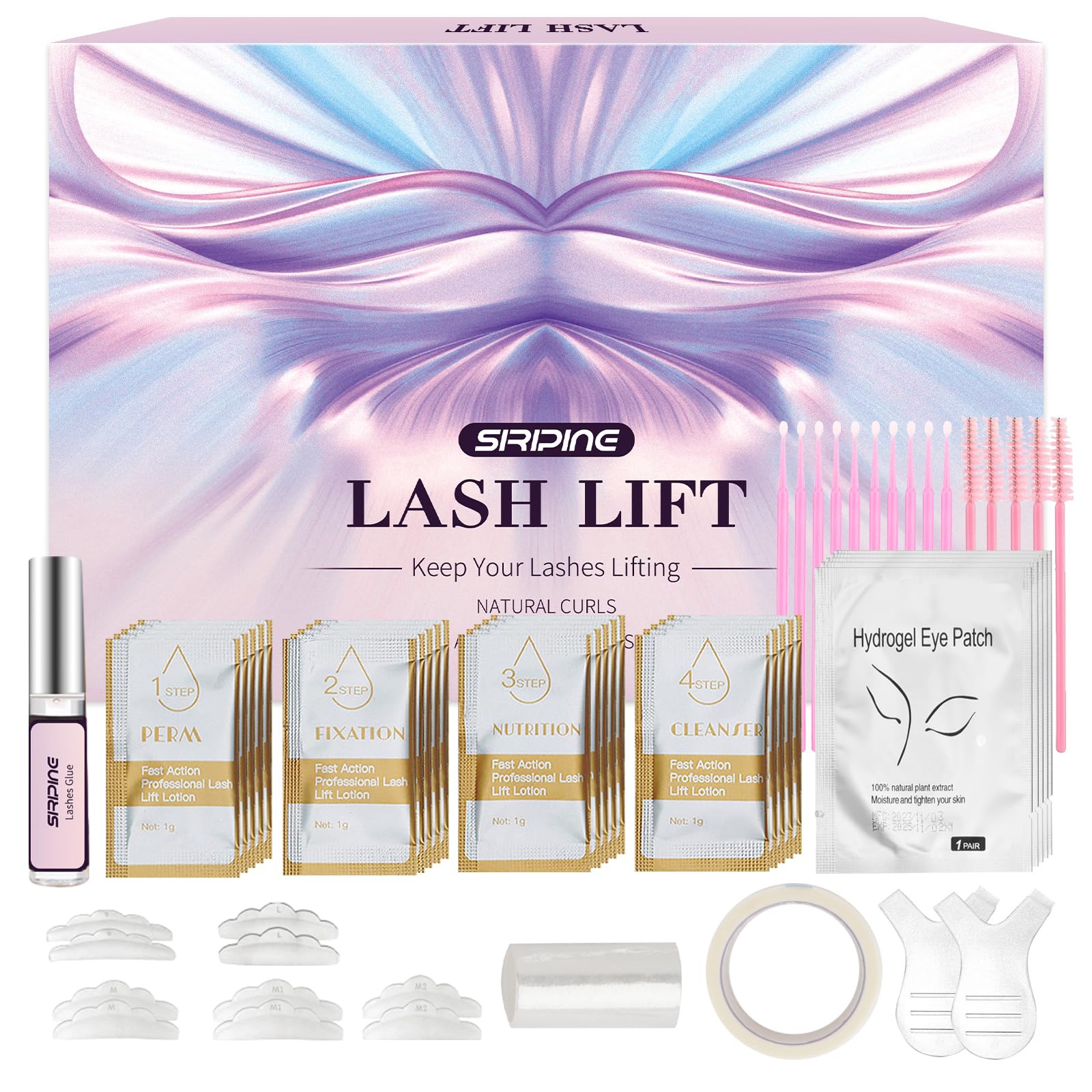 Kit De Elevação De Cílios Siripine Eyelash Perm Beginner, 5 Conjuntos