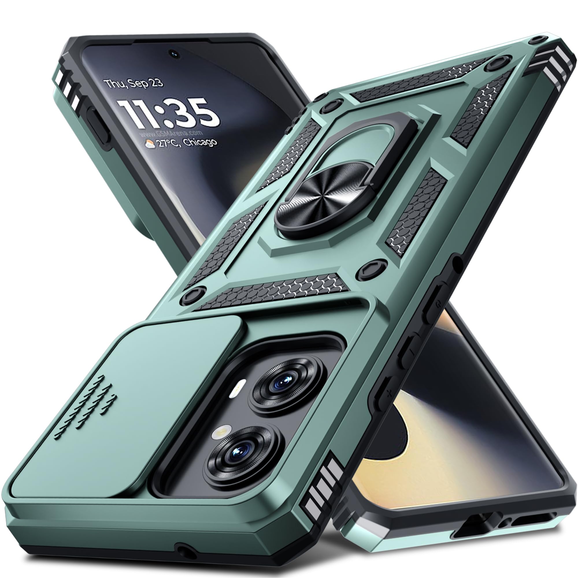 Capa De Telefone Janmitta Compatível Com Moto Edge 2024 Verde Escuro