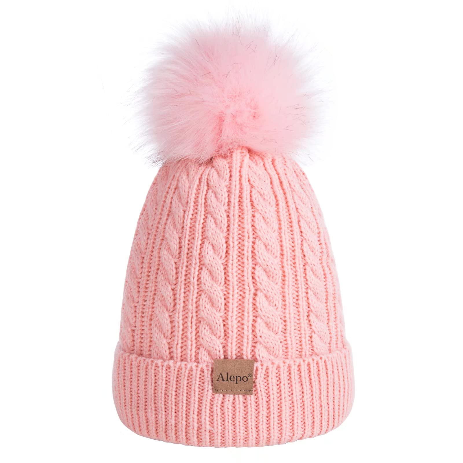 Gorro De Inverno Alepo Kids, Forrado De Lã Quente, Boné De Esqui Rosa