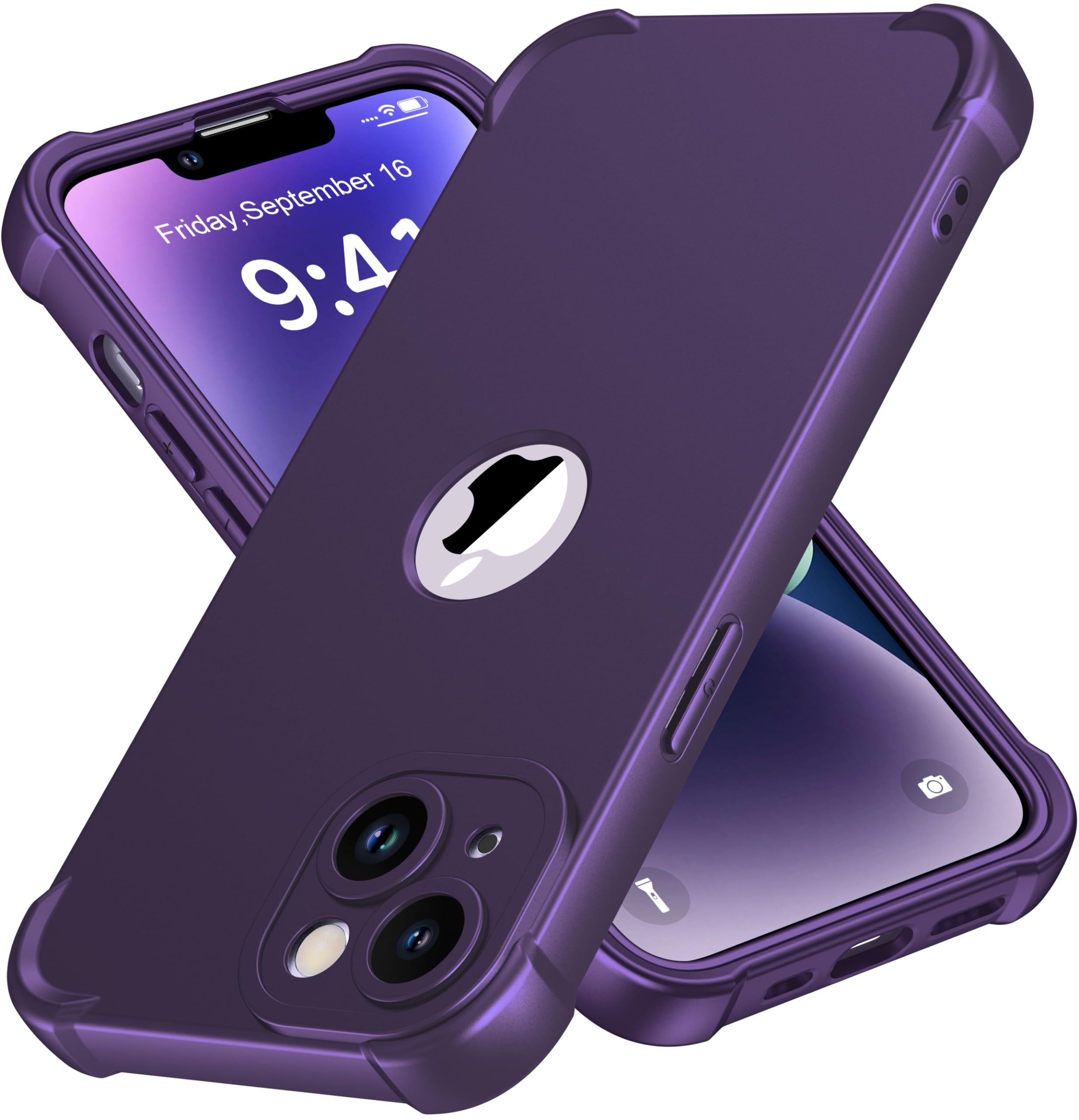 Capa De Telefone Oretech Para Iphone 14 Com 2 Protetores De Tela Roxa