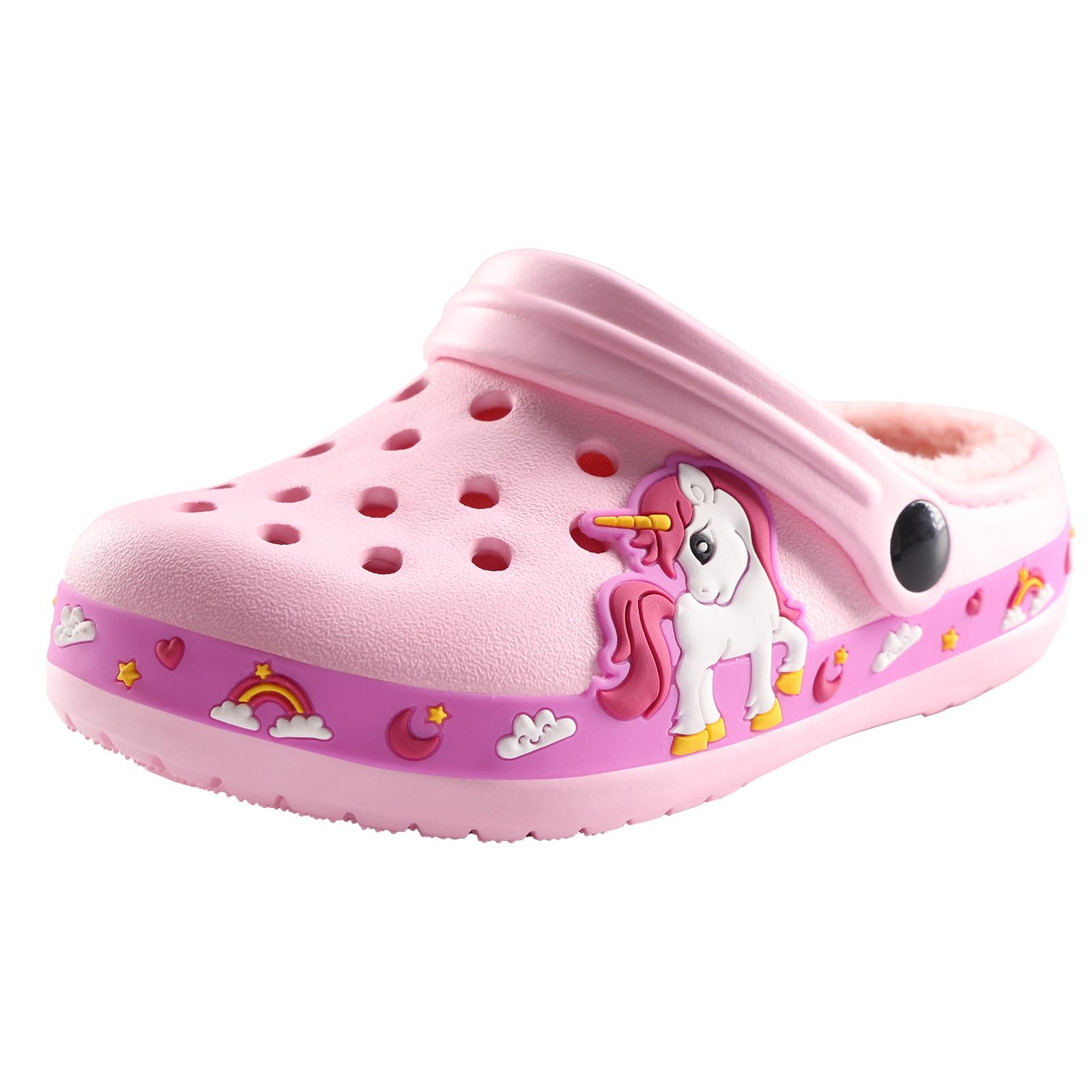 Chinelo Lykfcbf, Tamancos Forrados De Pele Para Crianças, Rosa De Inverno