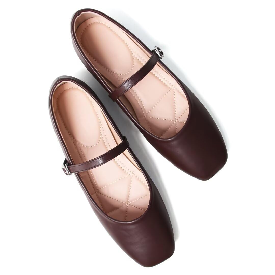 Ballet Flats Stunner Stunner Para Mulheres Em Couro De Café 39 (7)