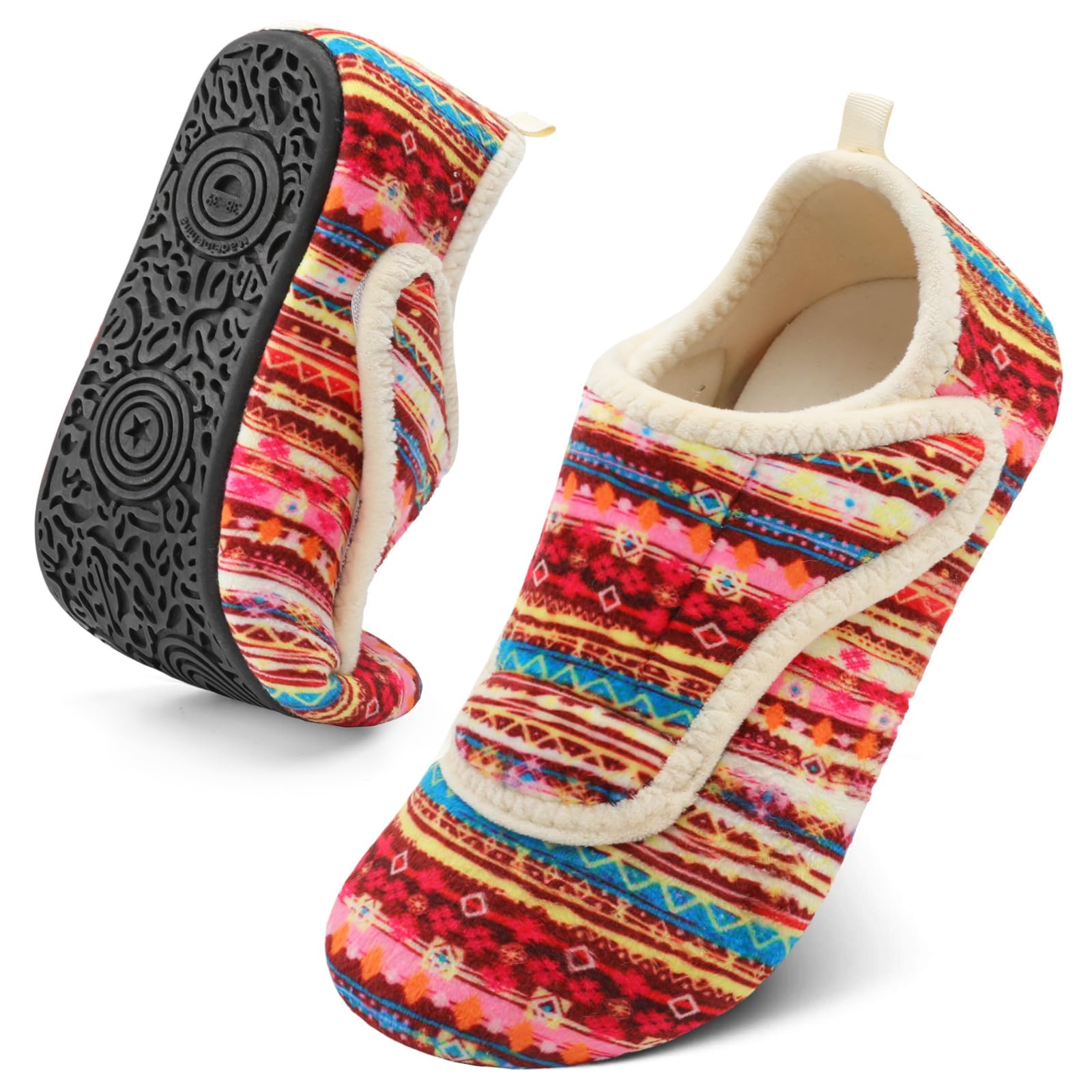 Chinelos Barerun Slip On Diabetic Shocks Femininos Masculinos Vermelhos