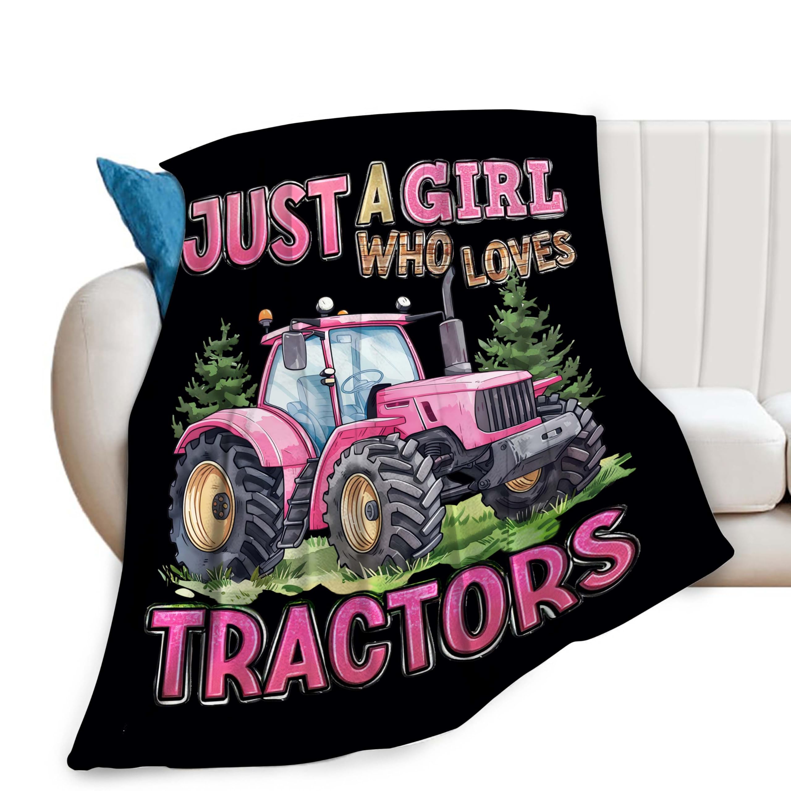 Cobertor Sweetfox Just A Girl Who Love Tractors Rosa 100x125cm