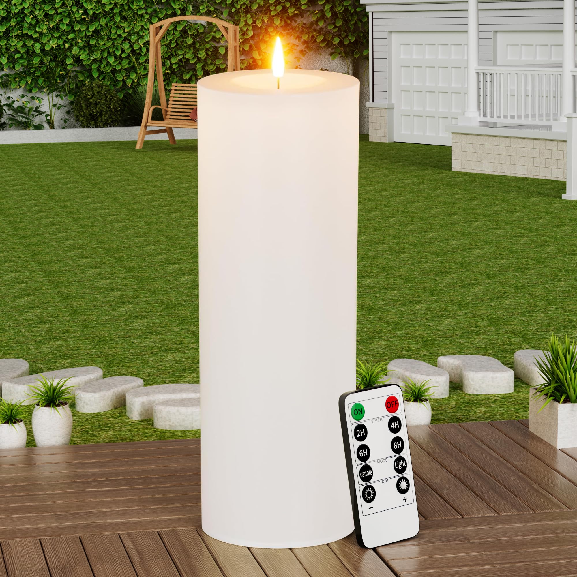 Vela Externa Buthy 12 X 10 Cm Led Impermeável Com Temporizador Branco