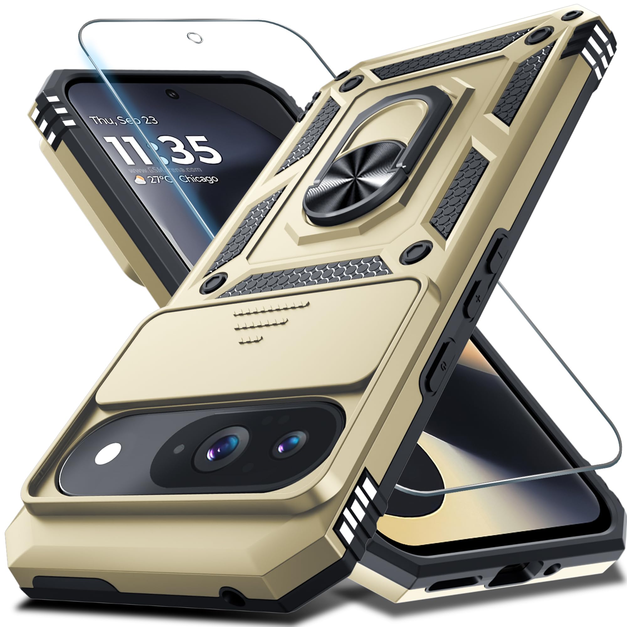 Capa De Telefone Janmitta Compatível Com Google Pixel 9/9 Pro Gold