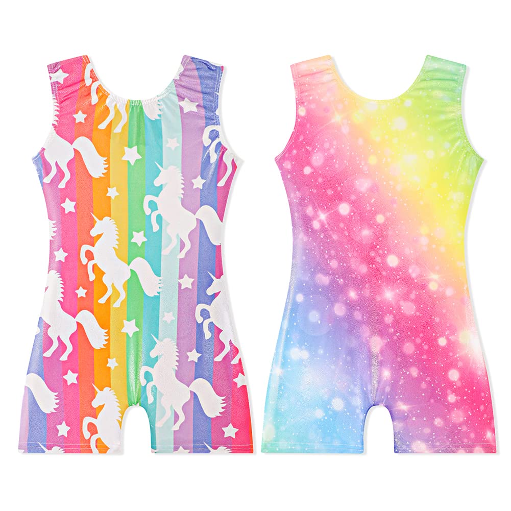 Collants De Ginástica Eqsjiu Sparkle Girls Com Shorts De 7 A 8 Anos