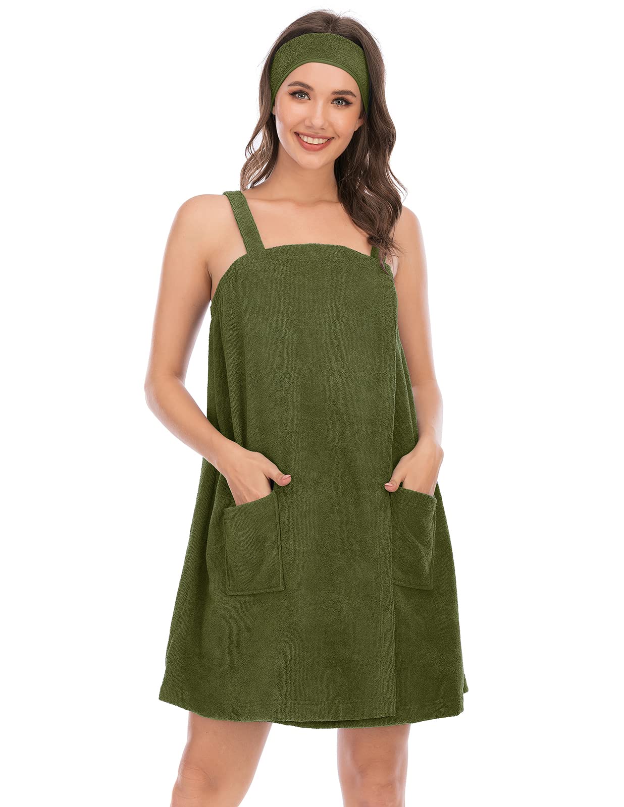 Toalha De Spa Feminina De Algodão Macio Absorvente Veseacky Shower Wrap