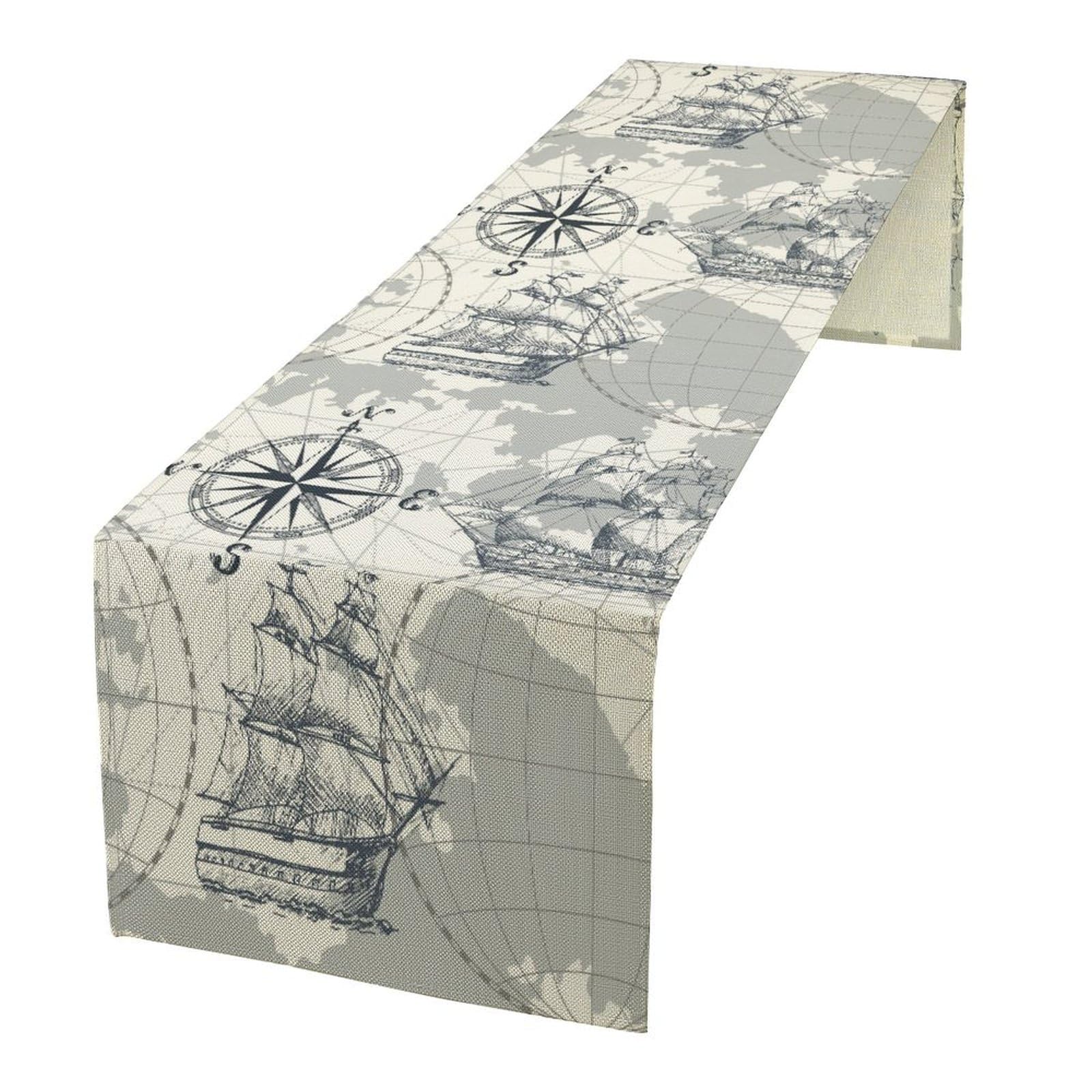 Mapa De Veleiro Náutico Table Runner Xbddzsw 33x178cm De Linho