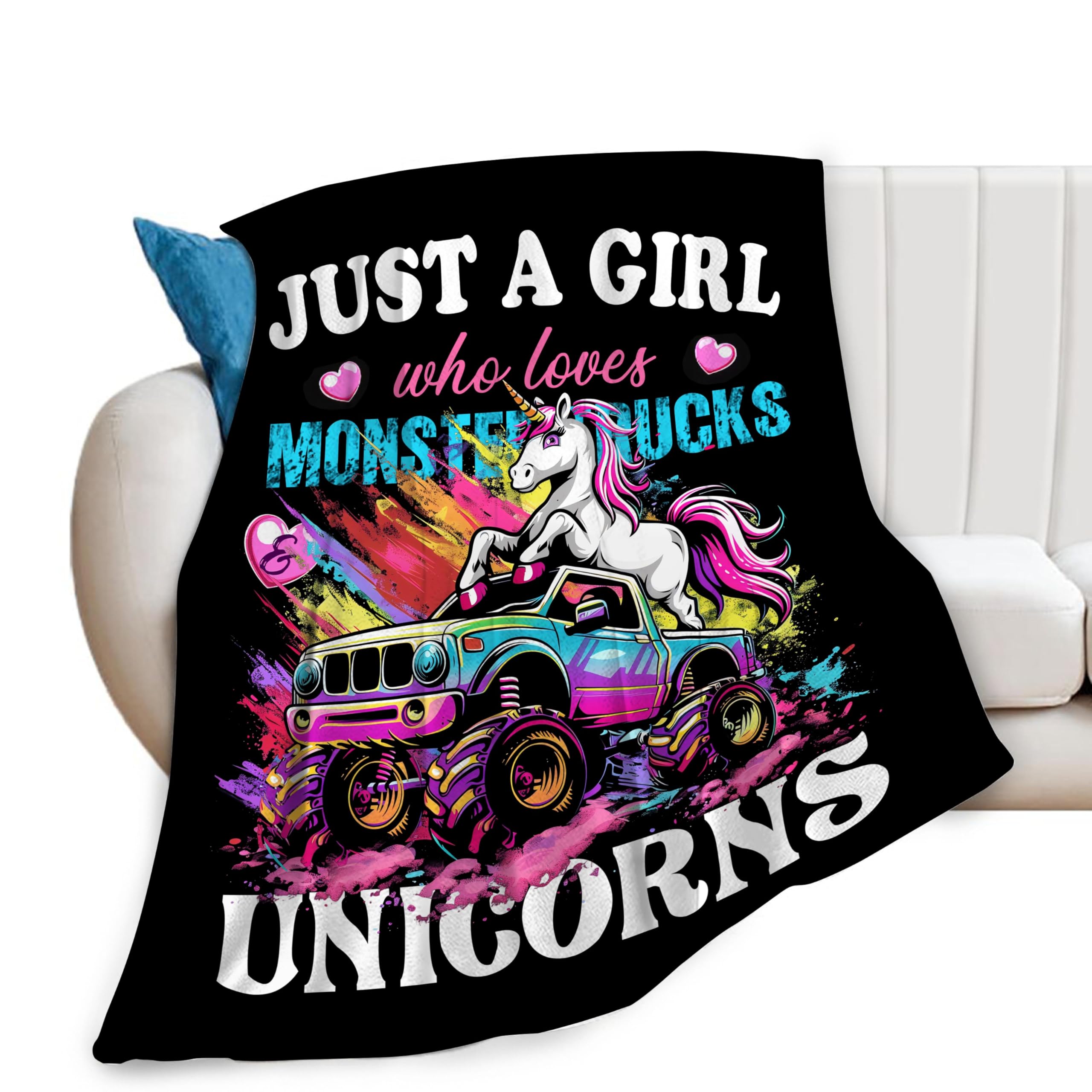 Cobertor Citari Just A Girl Who Love Trucks Unicorns 125x100cm