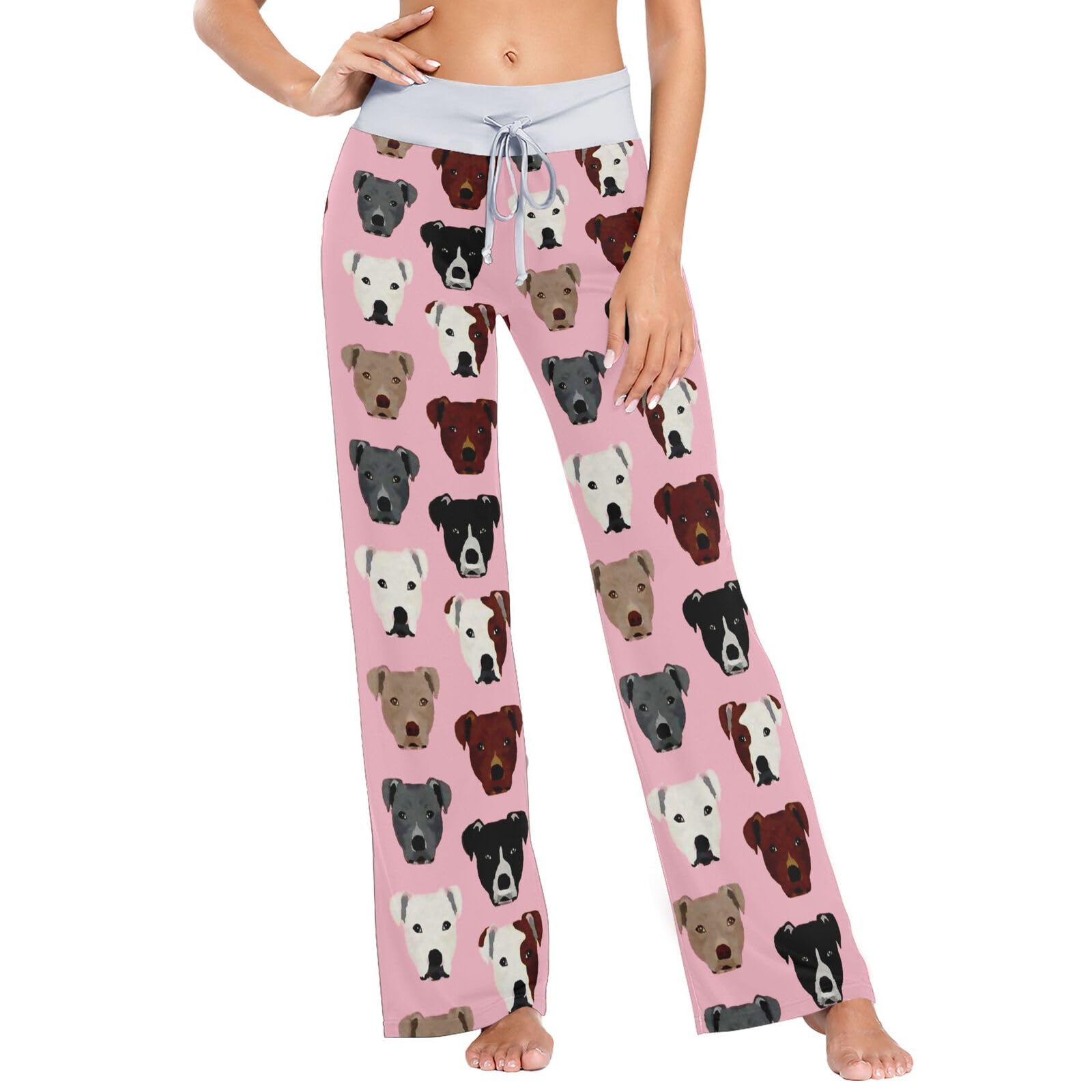 Calças De Pijama Anyangquji Pitbull Heads Dog Women L Lounge