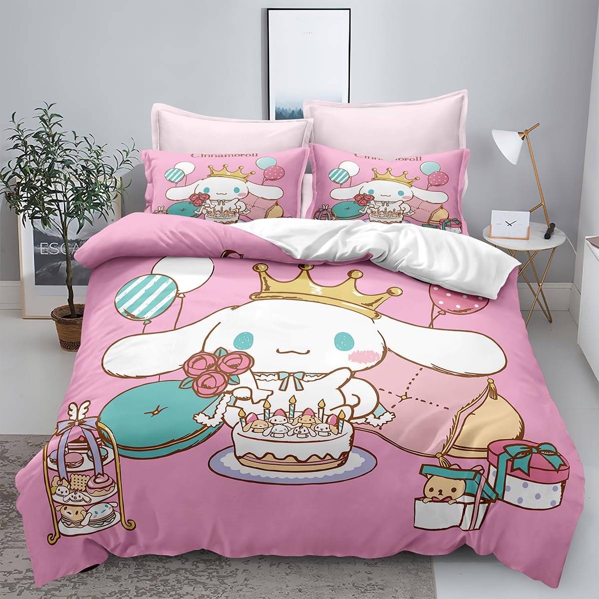 Conjunto De Roupa De Cama Xyrxaric Cinnamoroll 3d Print Para Crianças Em Tamanho Duplo