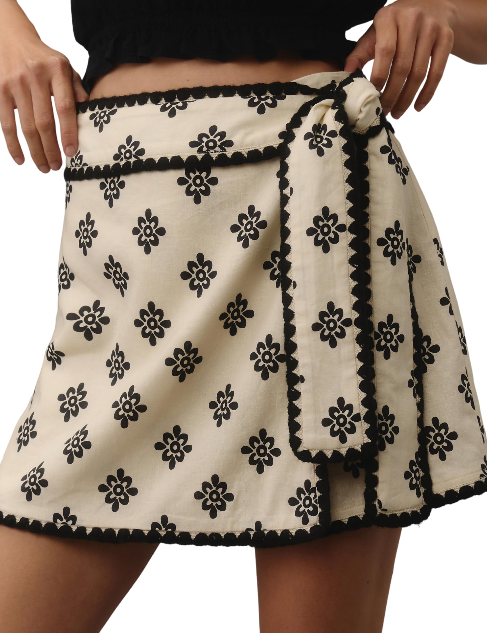 Saia Tomosc Wrap Feminina Casual De Outono, Estampa De Minissaia 11w