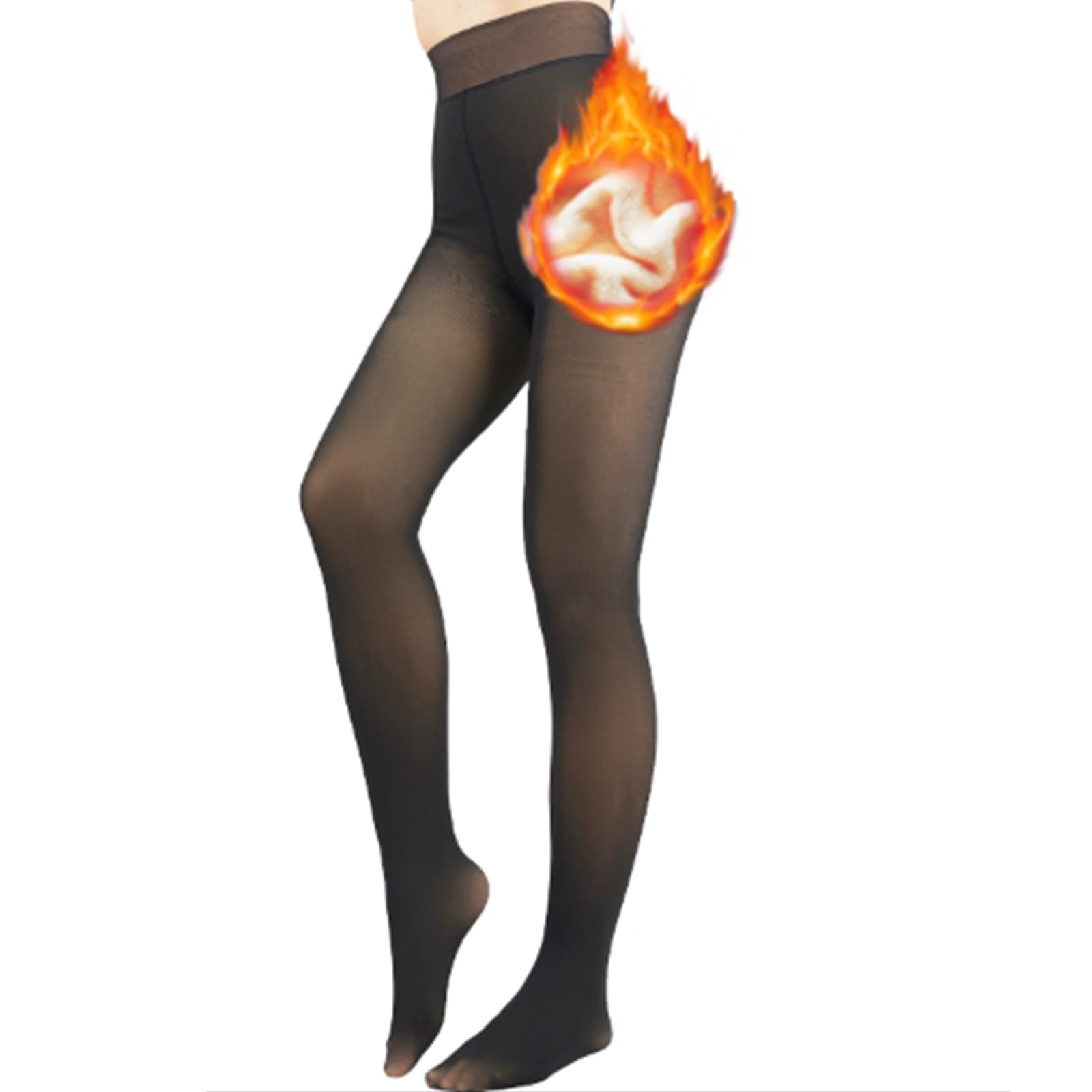 Meias Forradas De Lã Uniikstuff, Meia-calça Feminina De Cintura Alta