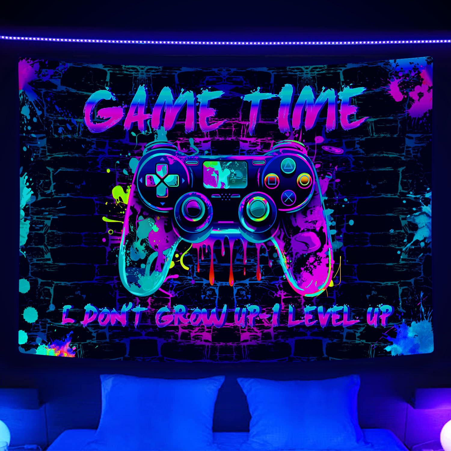 Jogo De Vídeo Para Jogos Tapestry Lacoiime Blue Graffiti 150x100cm