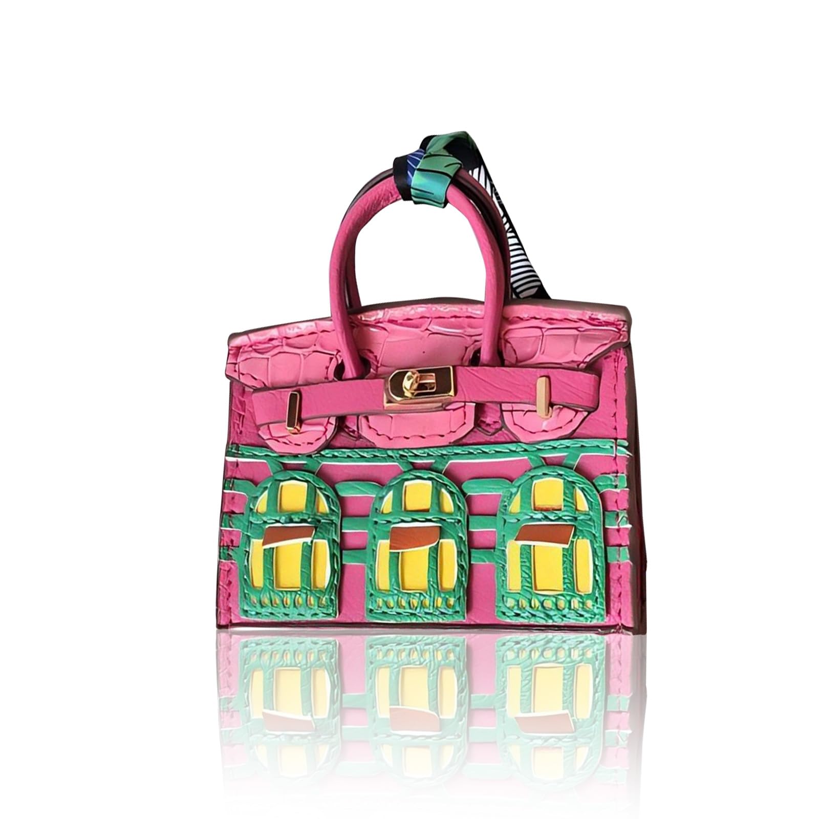 Bag Charms Edibling Cute Preppy Leather Para Mulheres (rosa)