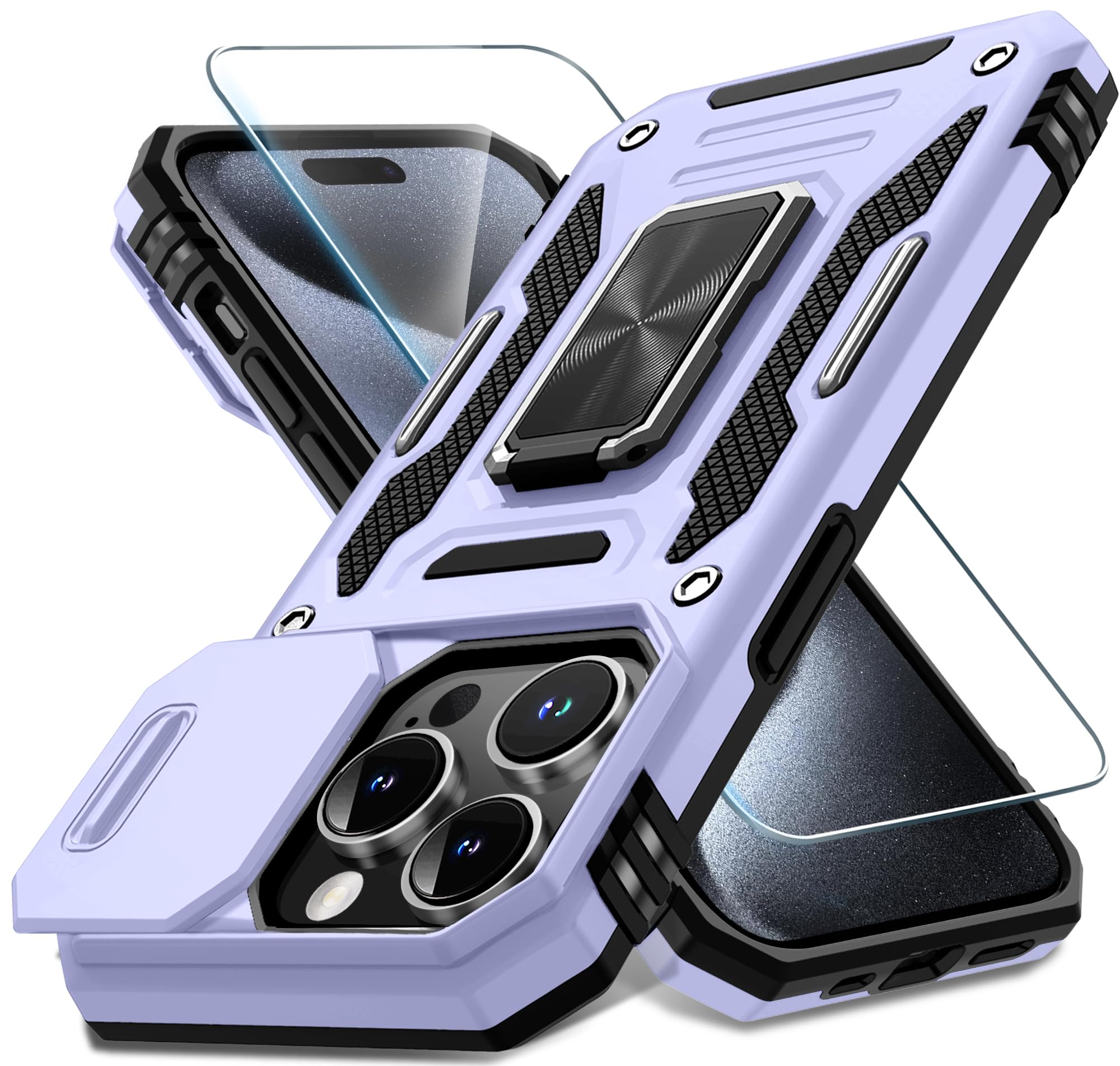 Capa De Telefone Deerlamn Para Iphone 15 Pro Max 6,7" Com Protetor De Tela