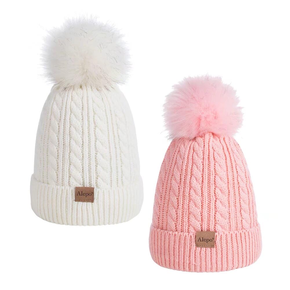 Gorro De Inverno Alepo Kids, Forrado De Lã Quente, Boné De Esqui Rosa