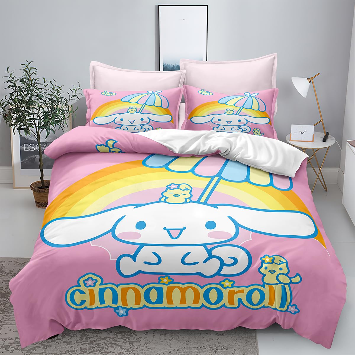 Conjunto De Roupa De Cama Xyrxaric Cinnamoroll 3d Print Para Crianças Queen Size