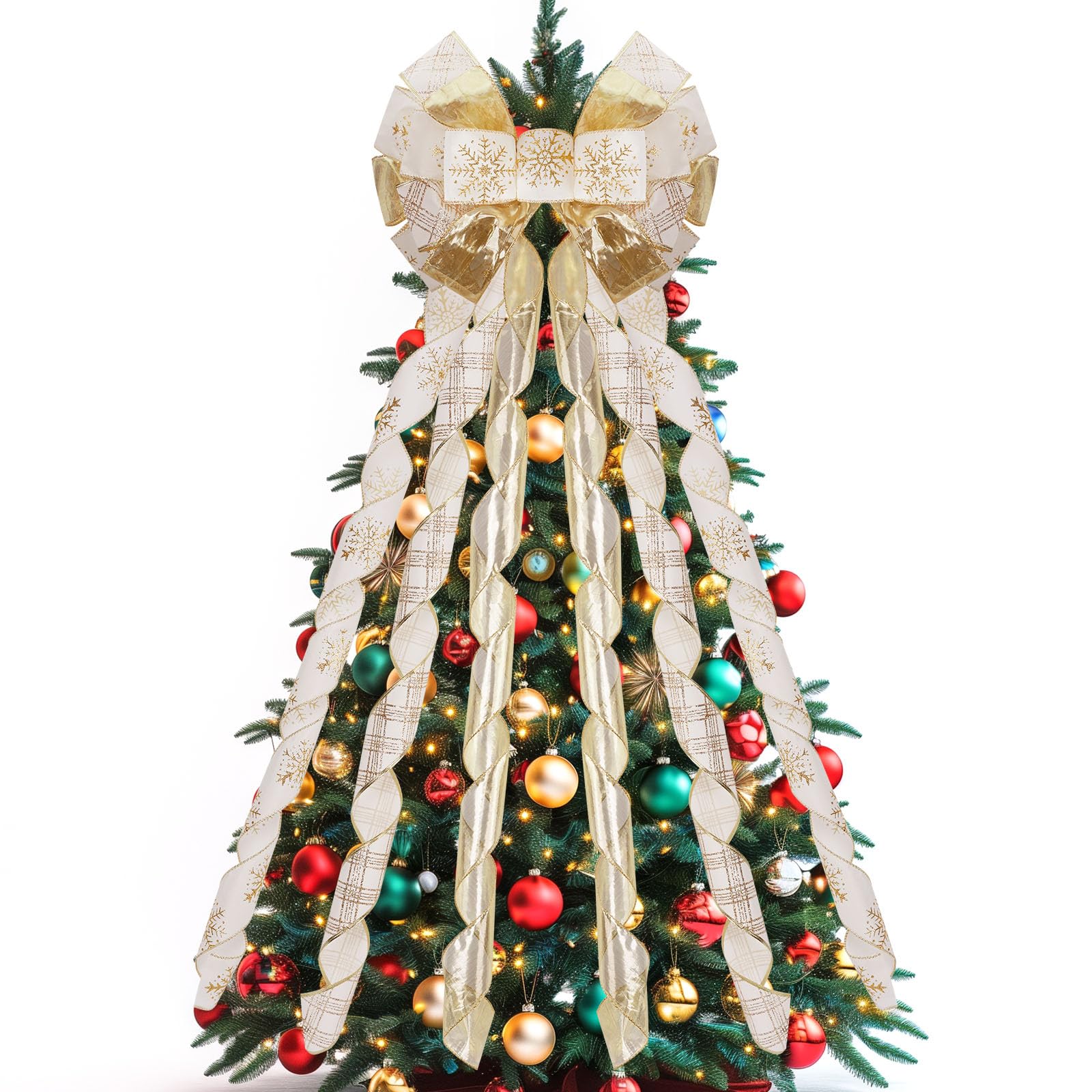 Bow Topper Tree Topper Bow Brightown 48x33cm Feito À Mão