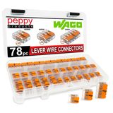 Sortimento De Conectores De Fio Wago 221 Lever Nuts 78 Unidades Com Estojo