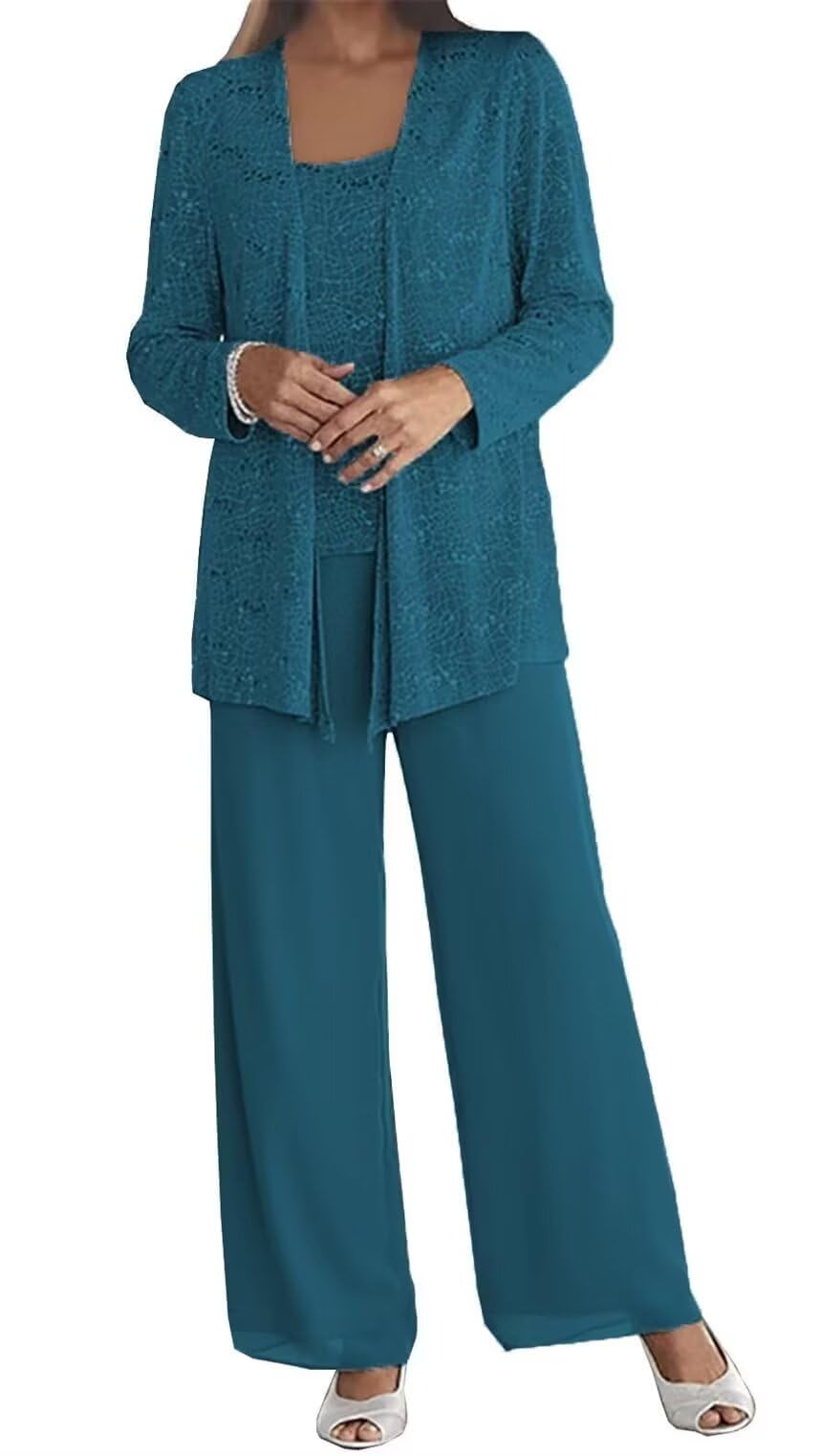 Pant Suits Senunlia Sequin Grandmother Of The Bride Women Teal