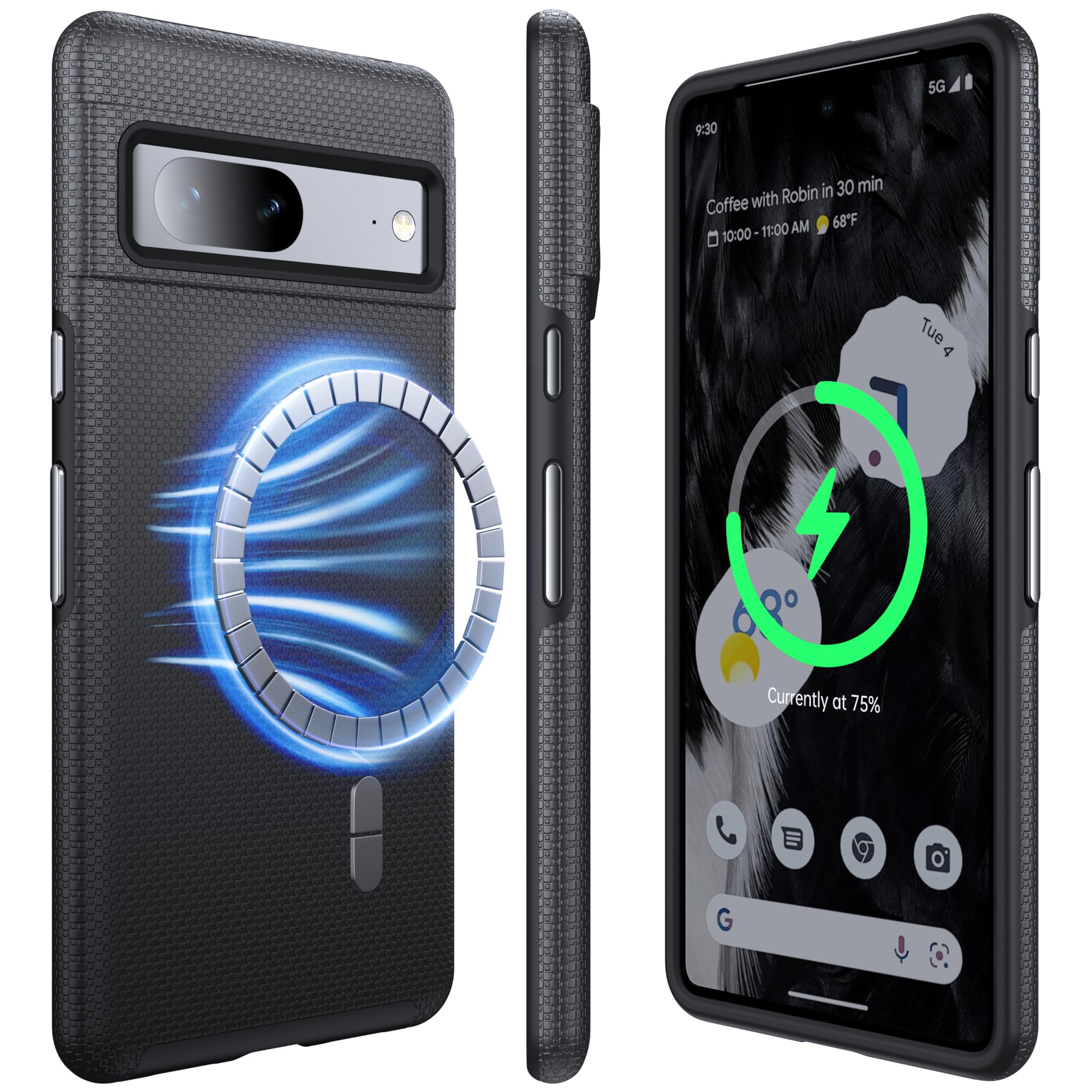 Capa De Telefone Njrow Strong Magnetic Para Google Pixel 7 Preta