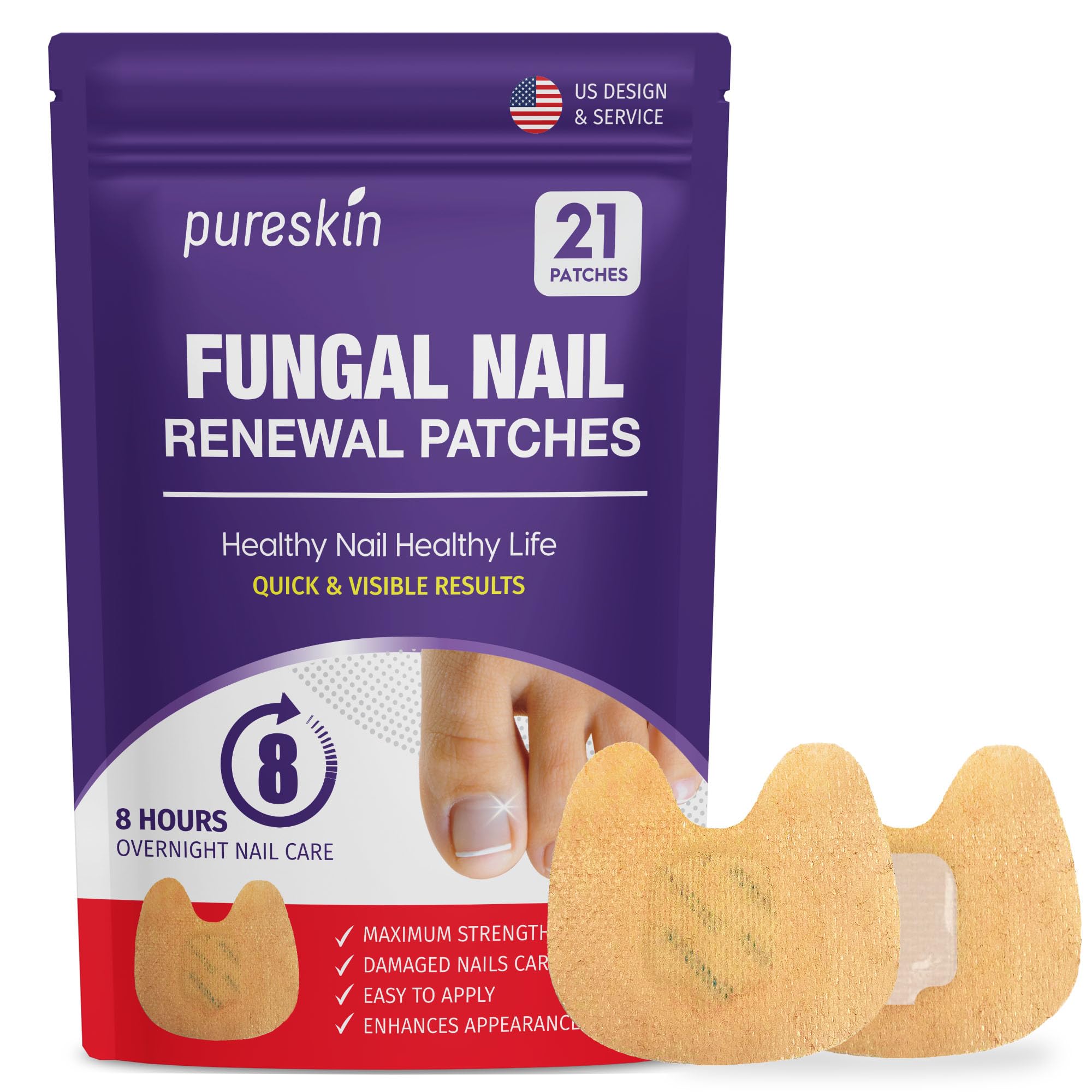 Adesivos De Tratamento De Fungos Nas Unhas Dos Pés Pureskin Extra Strength