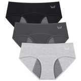 Roupa Íntima Menstrual Tanstc Para Mulheres De Algodão Pesado, 3 Peças