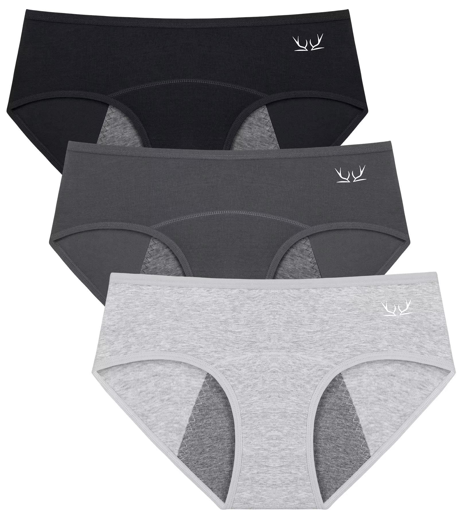 Roupa Íntima Menstrual Tanstc Para Mulheres De Algodão Pesado, 3 Peças