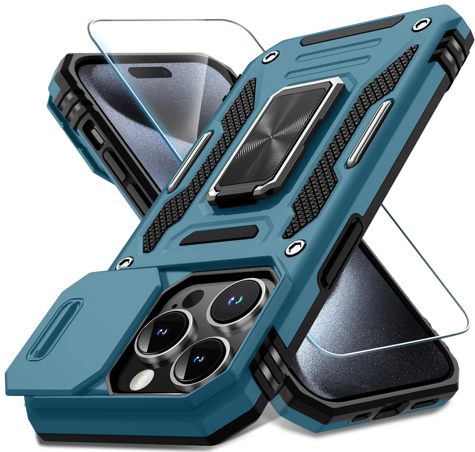 Capa De Telefone Deerlamn Para Iphone 15 Pro Max 6,7" Com Protetor De Tela