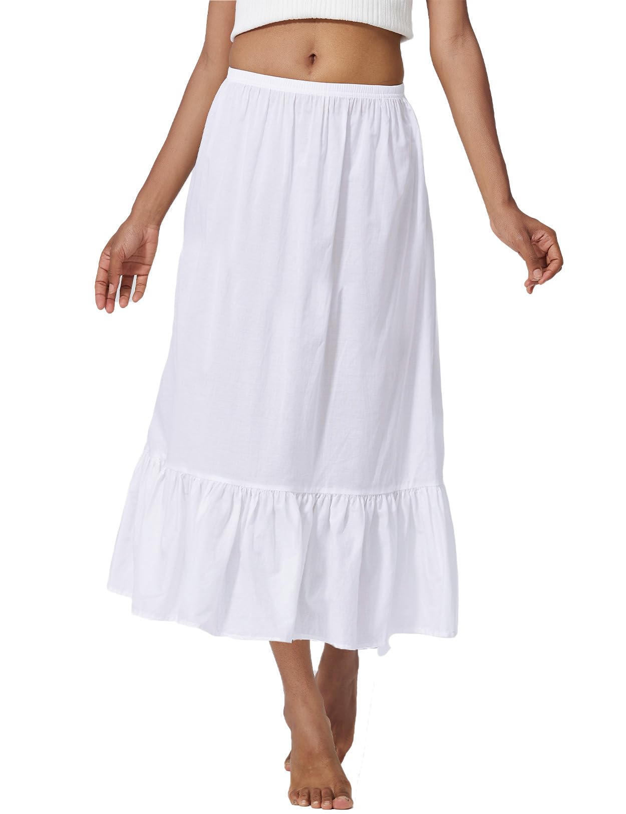 Vestido Semideslizante Beauzsuzsana Feminino 100% Algodão Branco 2gg